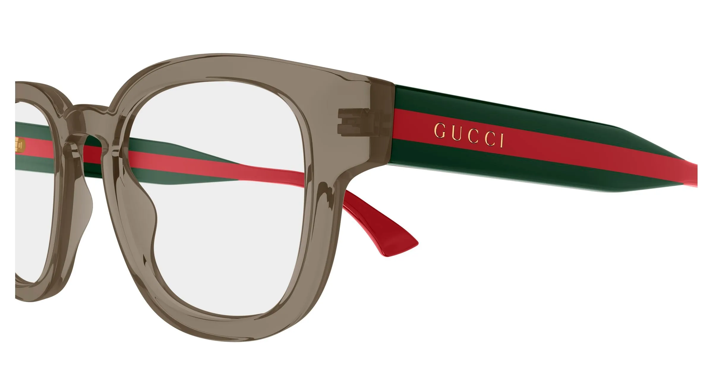 Gucci GG1992O 007 Montature da vista Acetato Marrone Trasparente Rotonda - immagine 3
