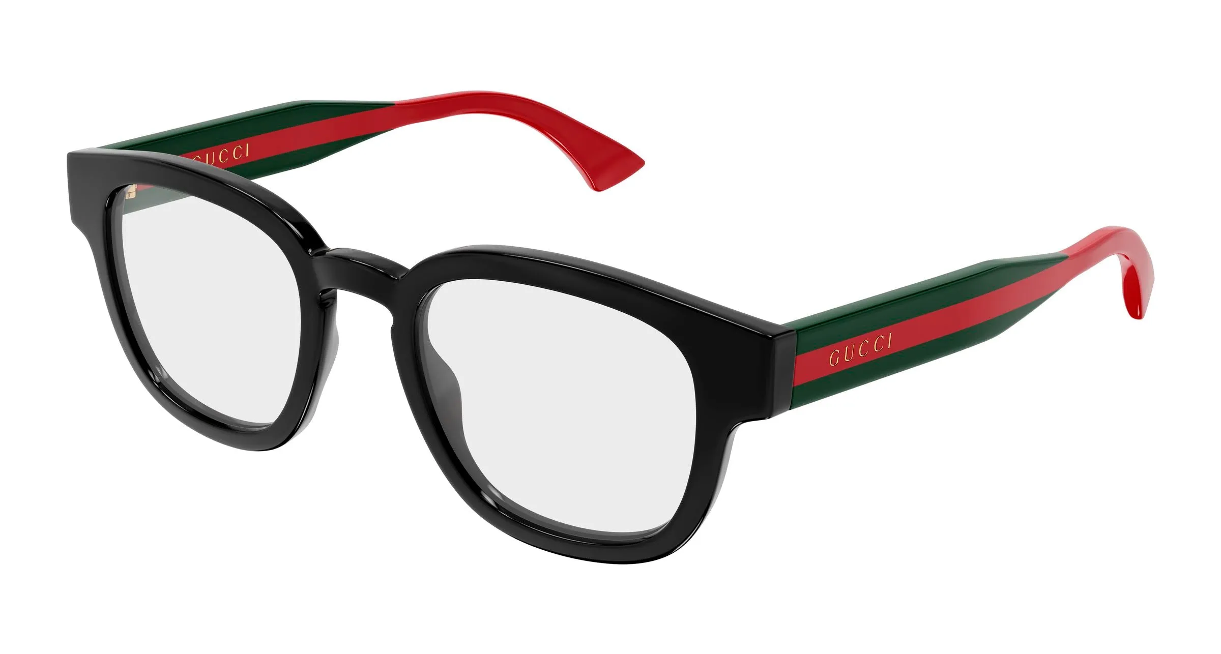 Gucci GG1992O 005 Montature da vista Acetato Nero Trasparente Rotonda - immagine 1
