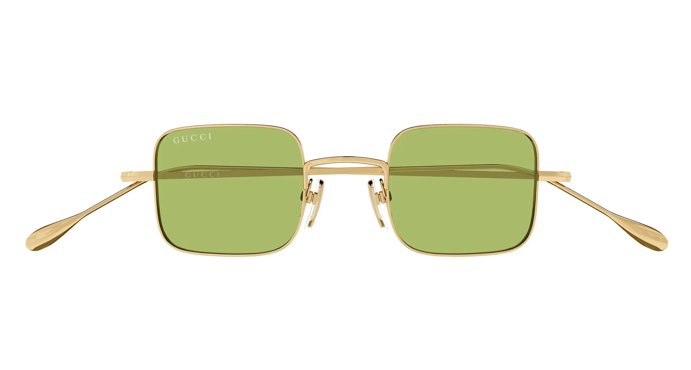 Gucci GG1813S 012 Occhiali da sole Metallo Oro Verde Squadrata - immagine 2