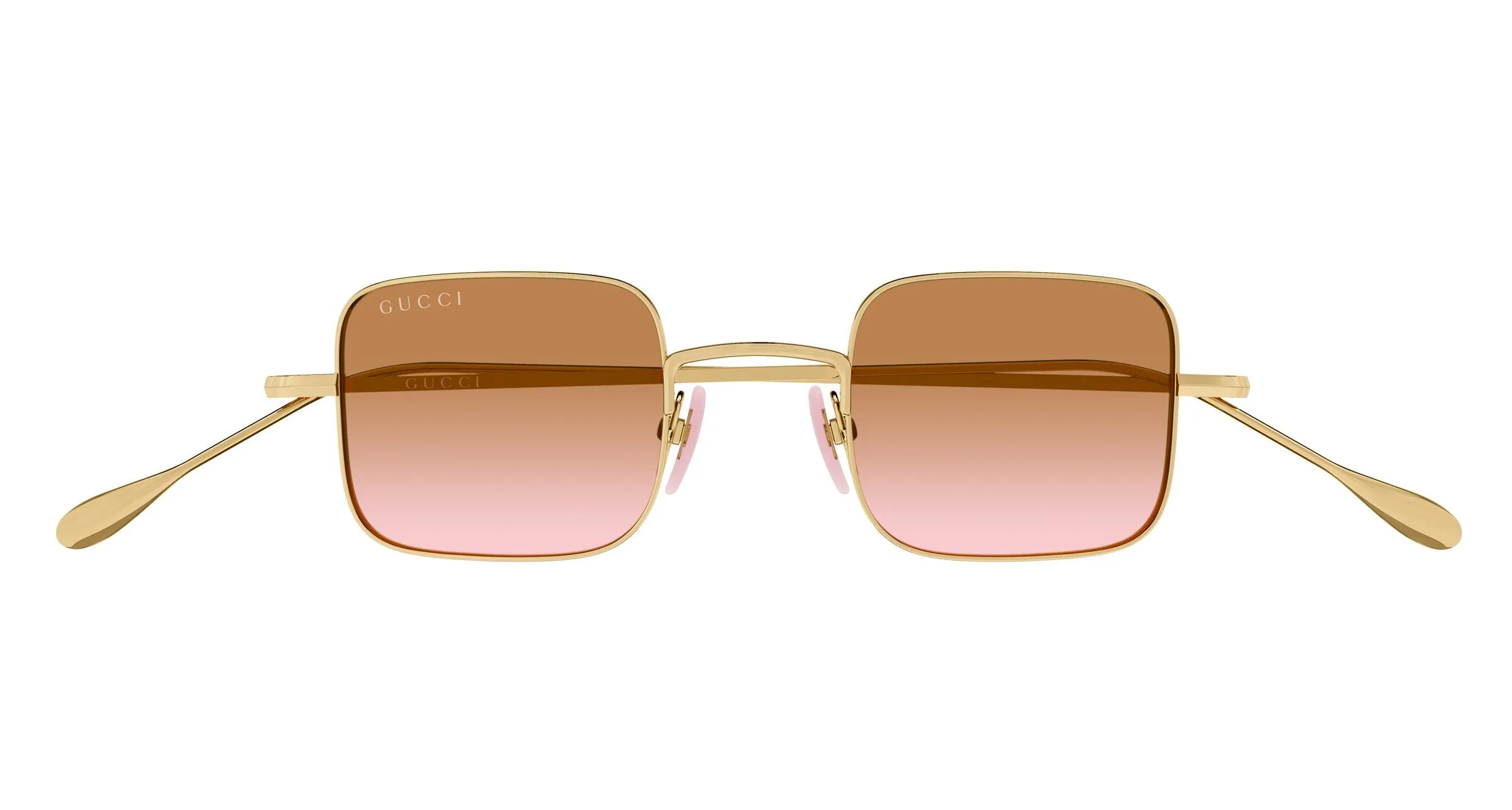 Gucci GG1813S 011 Occhiali da sole Metallo Oro Arancione Squadrata - immagine 2