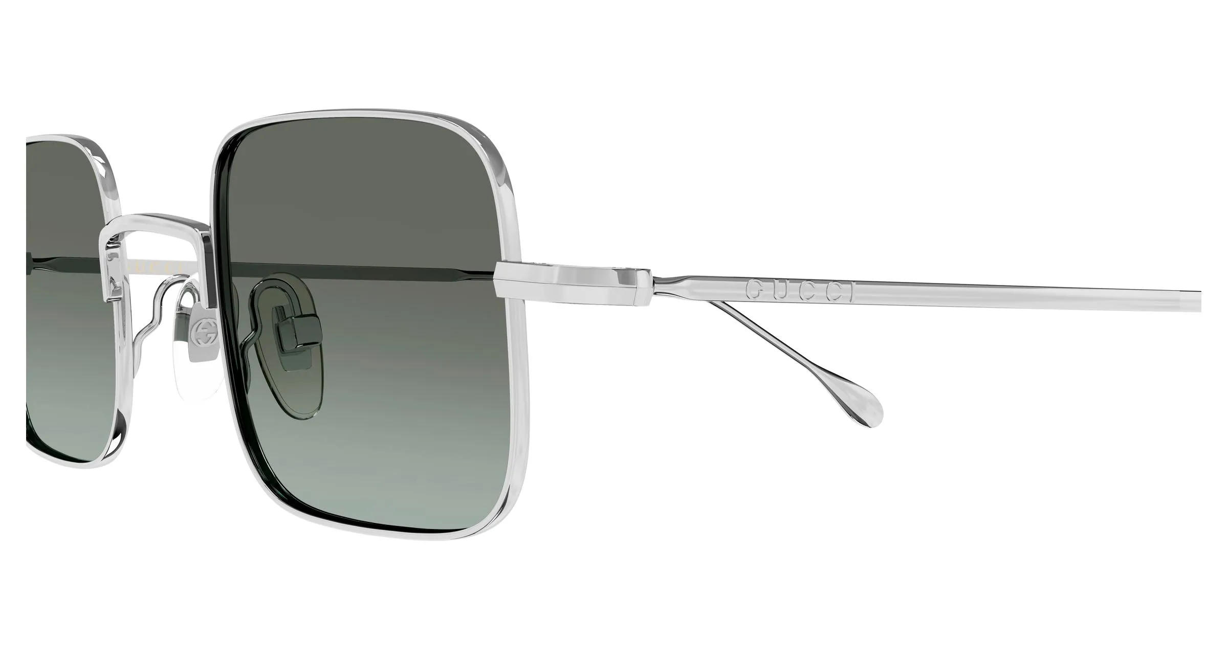 Gucci GG1813S 010 Occhiali da sole Metallo Argento Marrone Squadrata - immagine 3