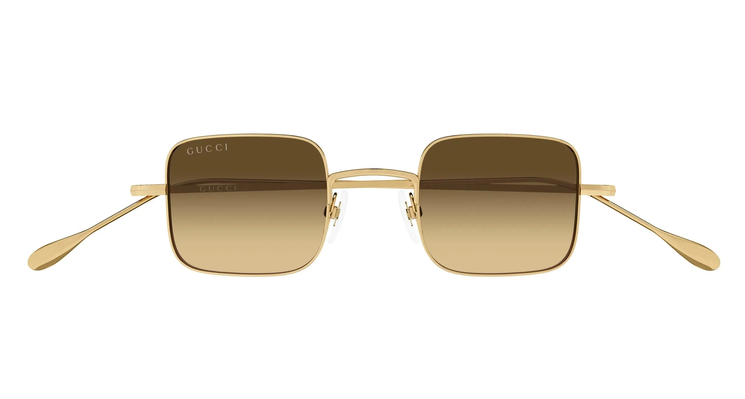Gucci GG1813S 009 Occhiali da sole Metallo Oro Marrone Squadrata - immagine 2