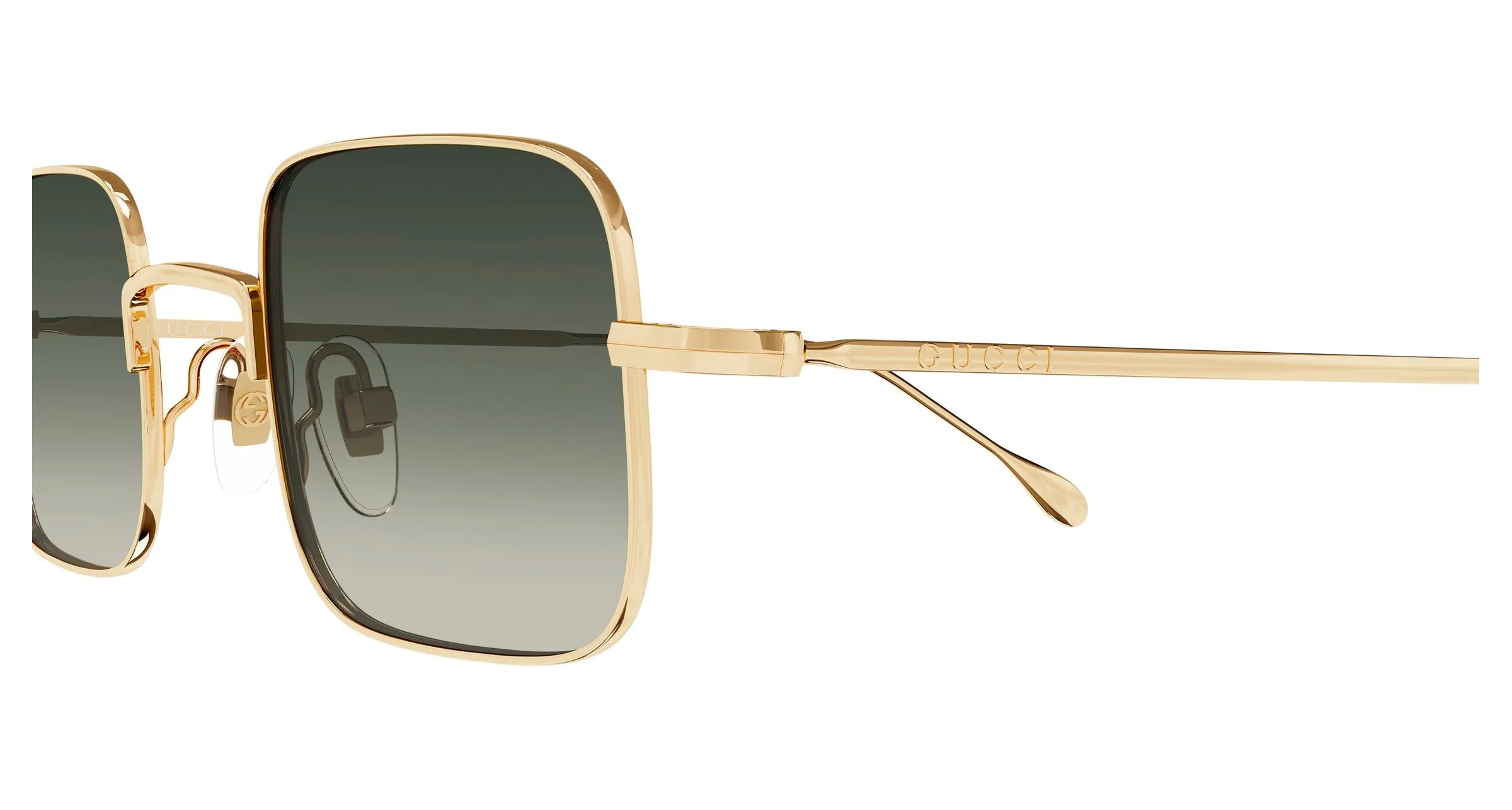 Gucci GG1813S 008 Occhiali da sole Metallo Oro Grigio Squadrata - immagine 3