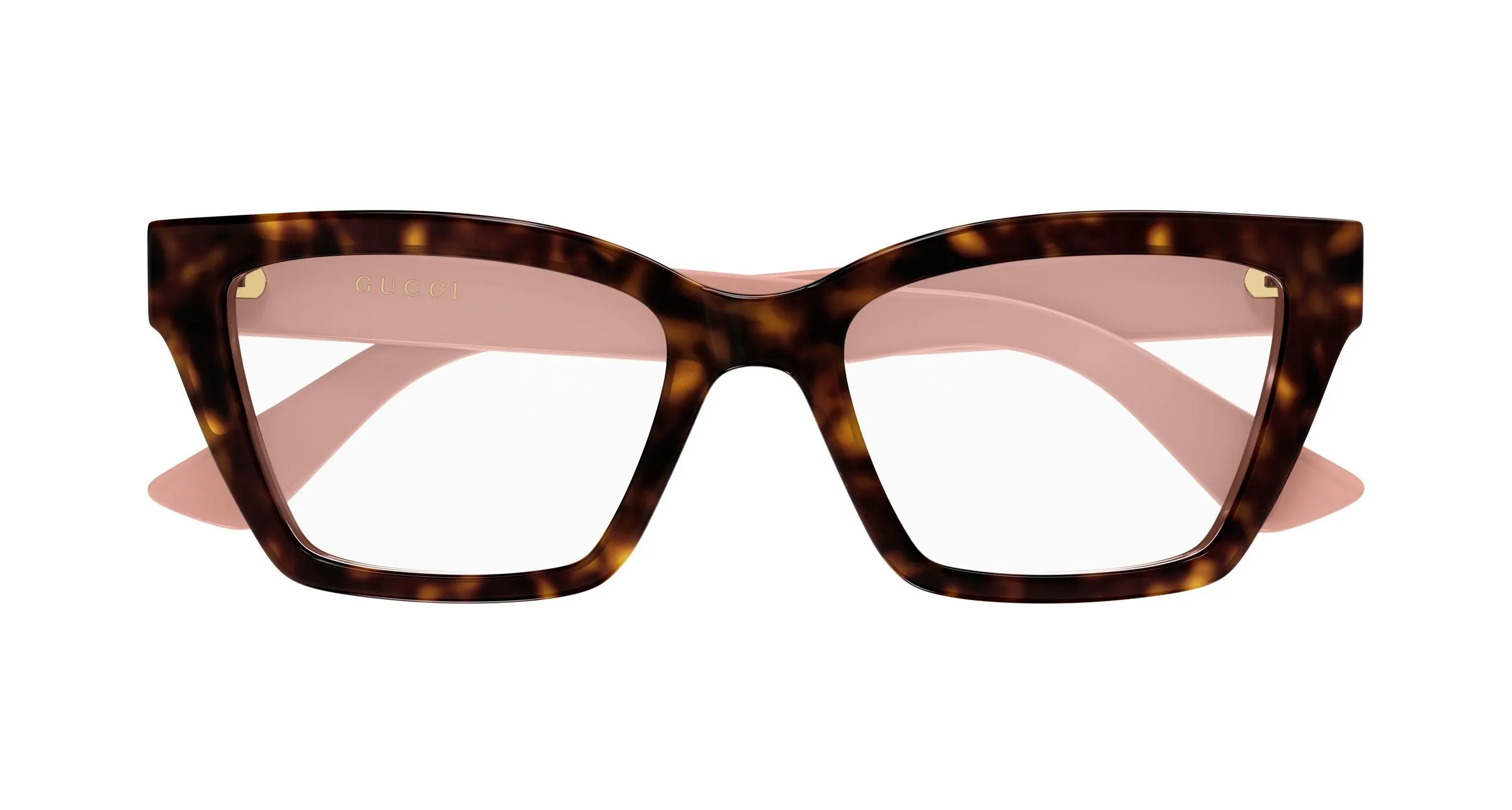 Gucci GG1715O 017 Montature da vista Iniettato Havana Trasparente Cat Eye - immagine 2