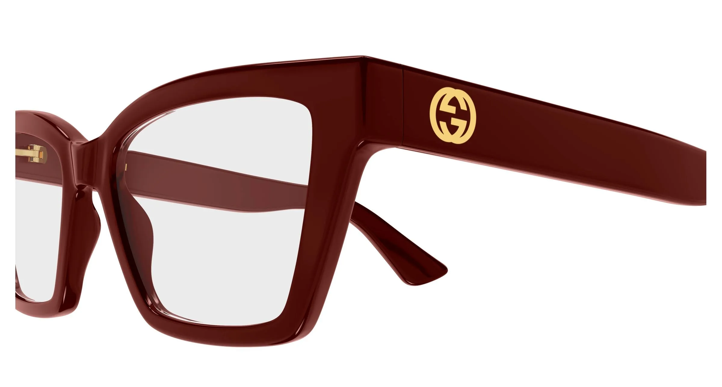 Gucci GG1715O 016 Montature da vista Iniettato Bordeaux Trasparente Cat Eye - immagine 3