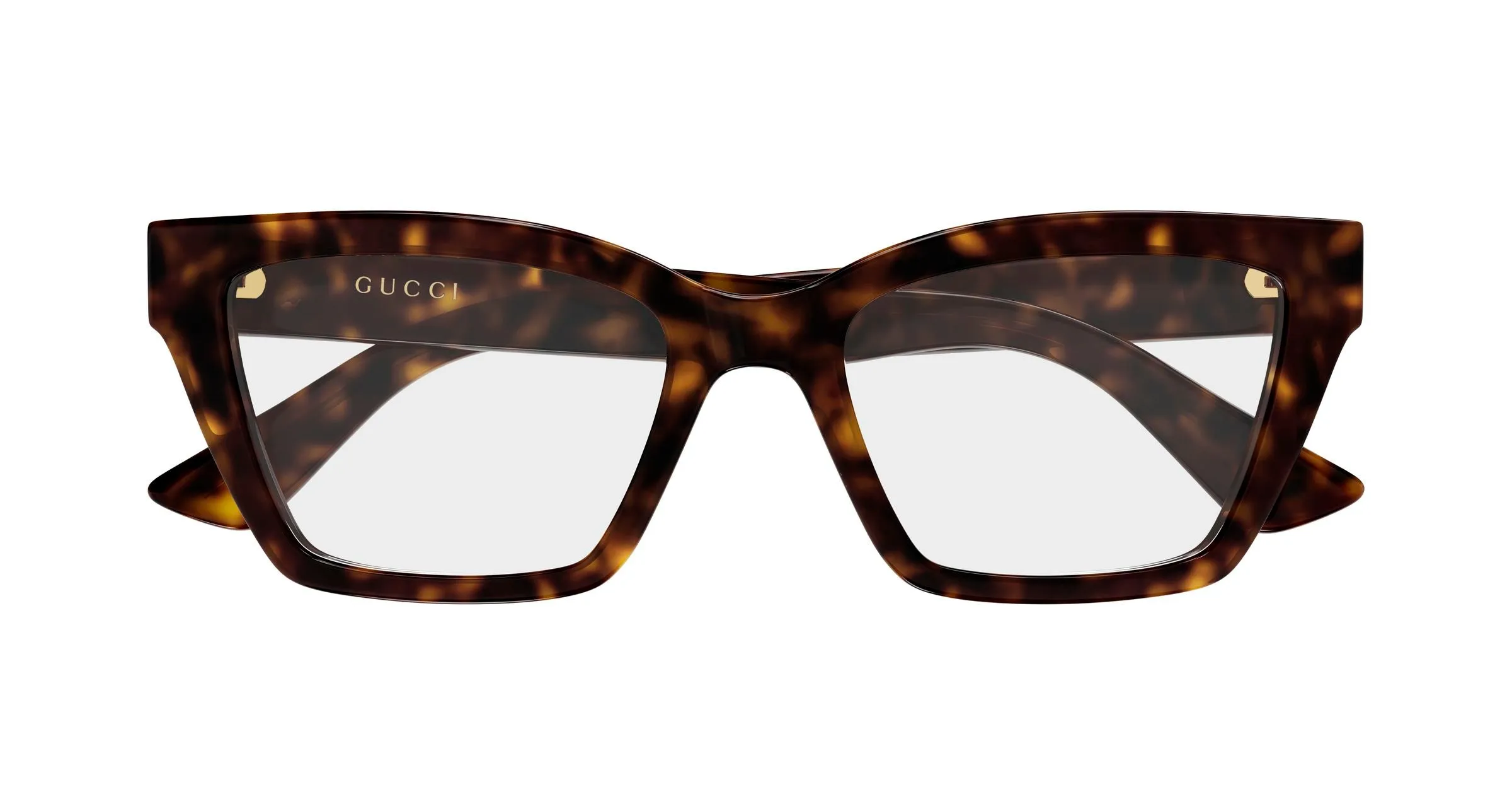 Gucci GG1715O 015 Montature da vista Iniettato Havana Trasparente Cat Eye - immagine 2