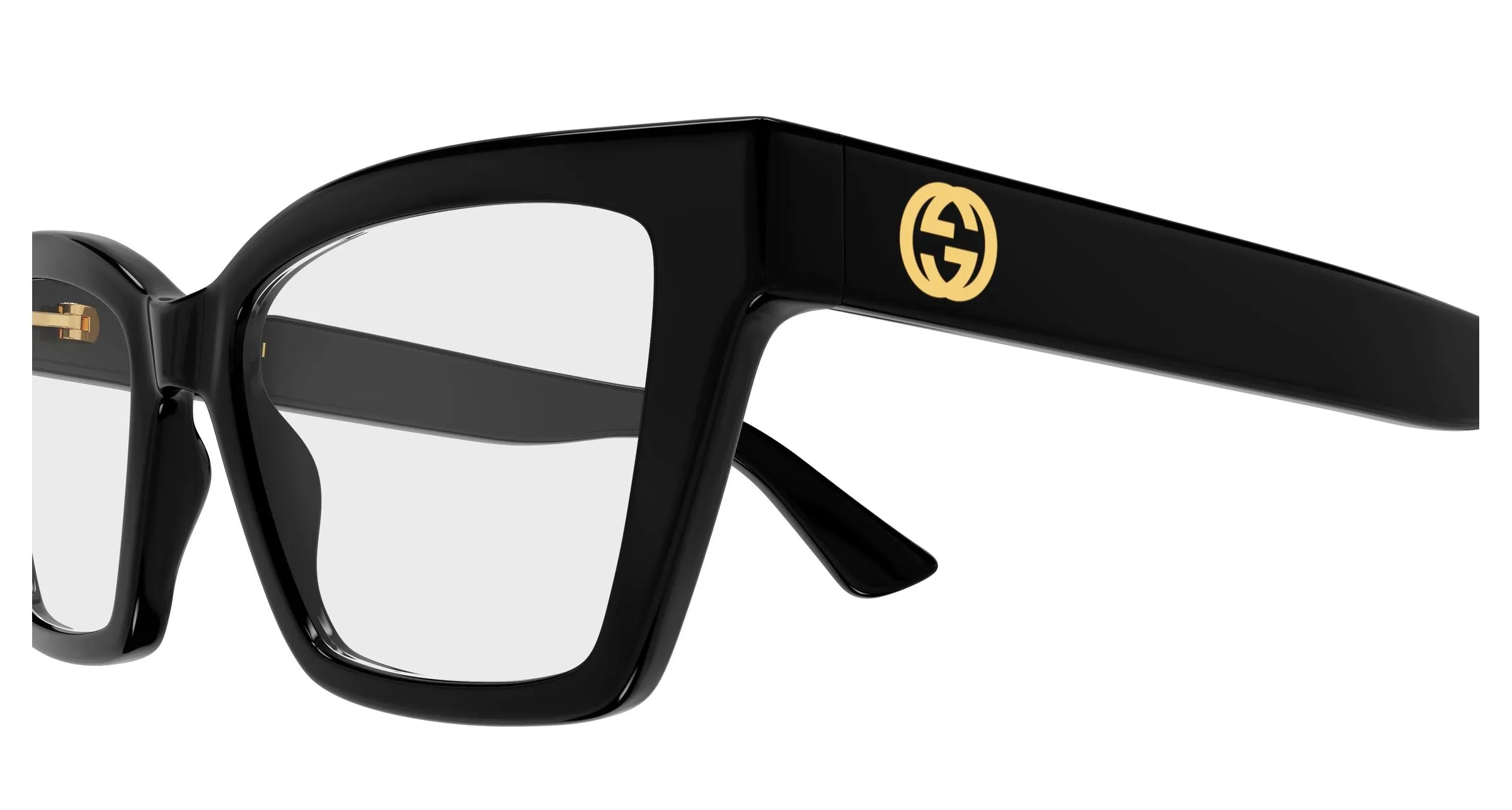 Gucci GG1715O 014 Montature da vista Iniettato Nero Trasparente Cat Eye - immagine 3