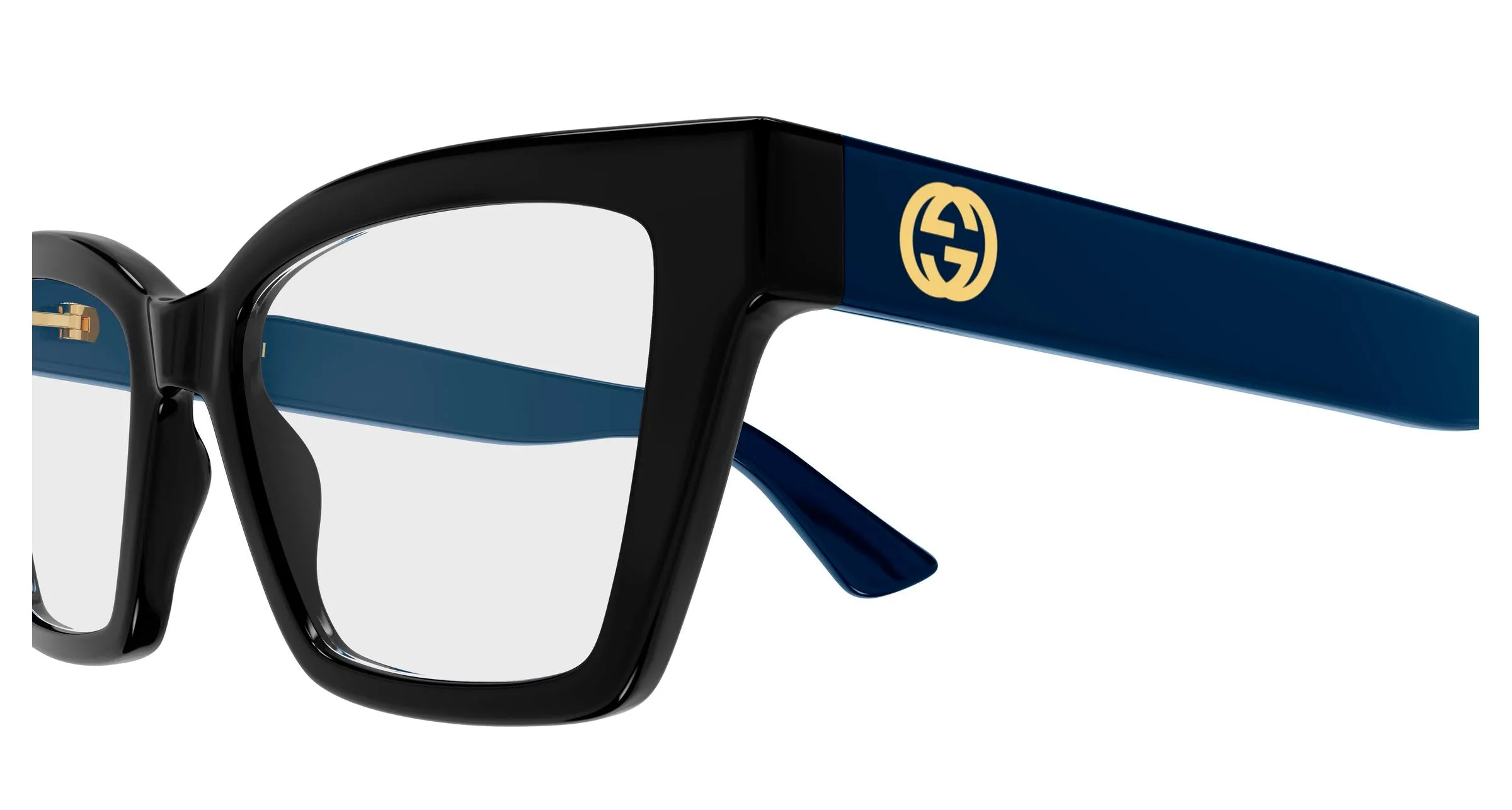 Gucci GG1715O 012 Montature da vista Iniettato Nero Trasparente Cat Eye - immagine 3