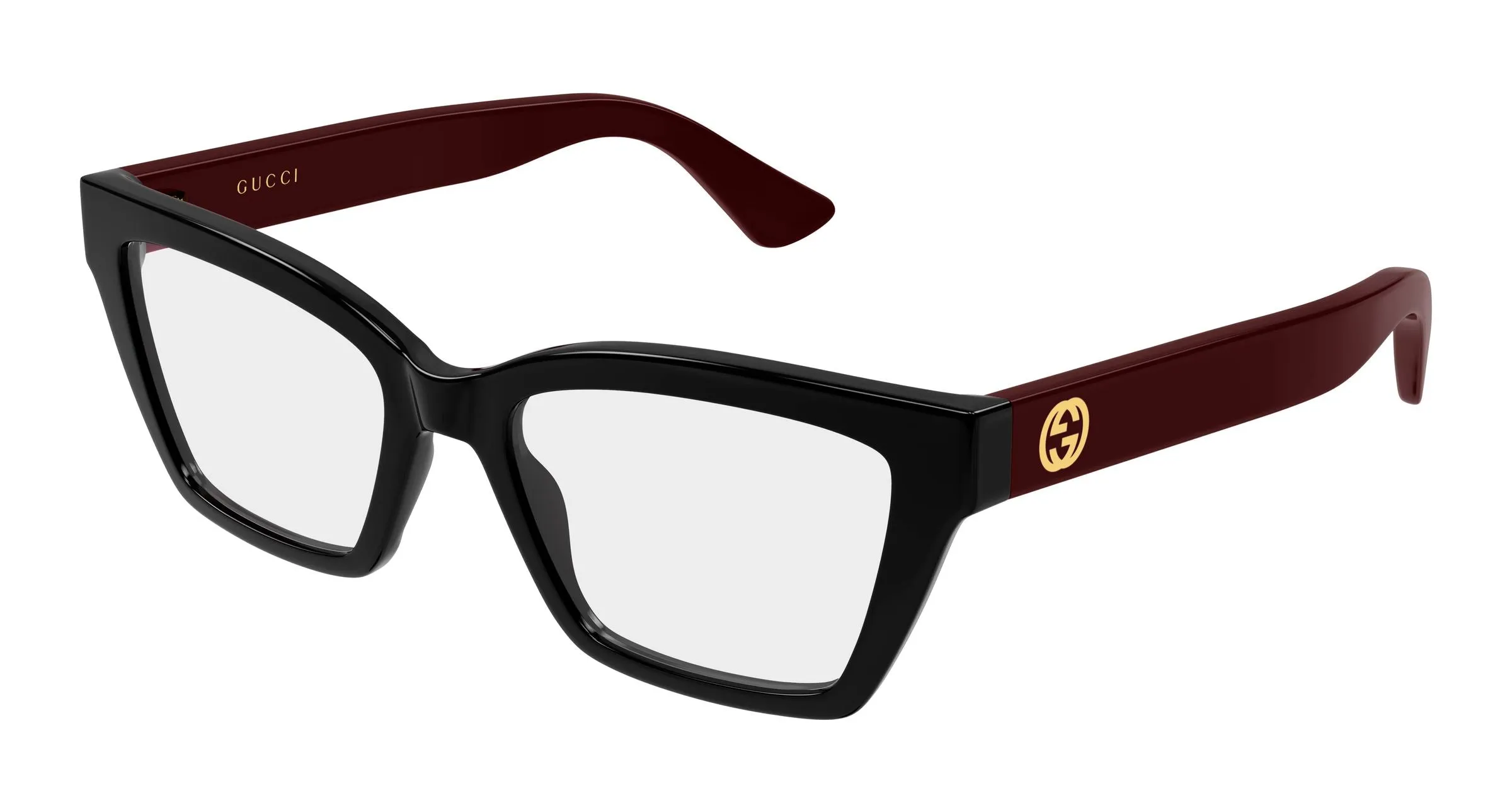 Gucci GG1715O 011 Montature da vista Iniettato Nero Trasparente Cat Eye - immagine 1