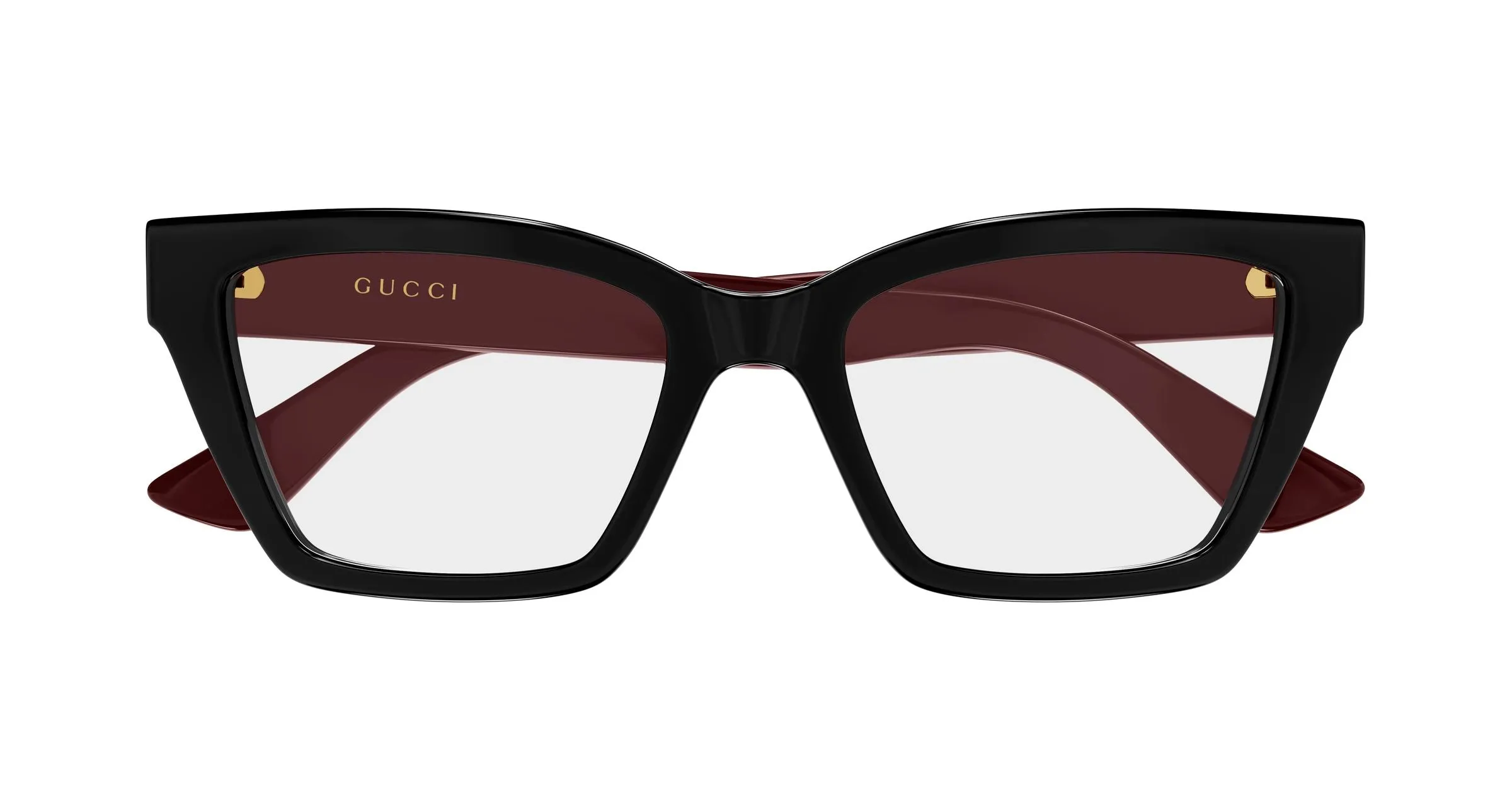 Gucci GG1715O 011 Montature da vista Iniettato Nero Trasparente Cat Eye - immagine 2