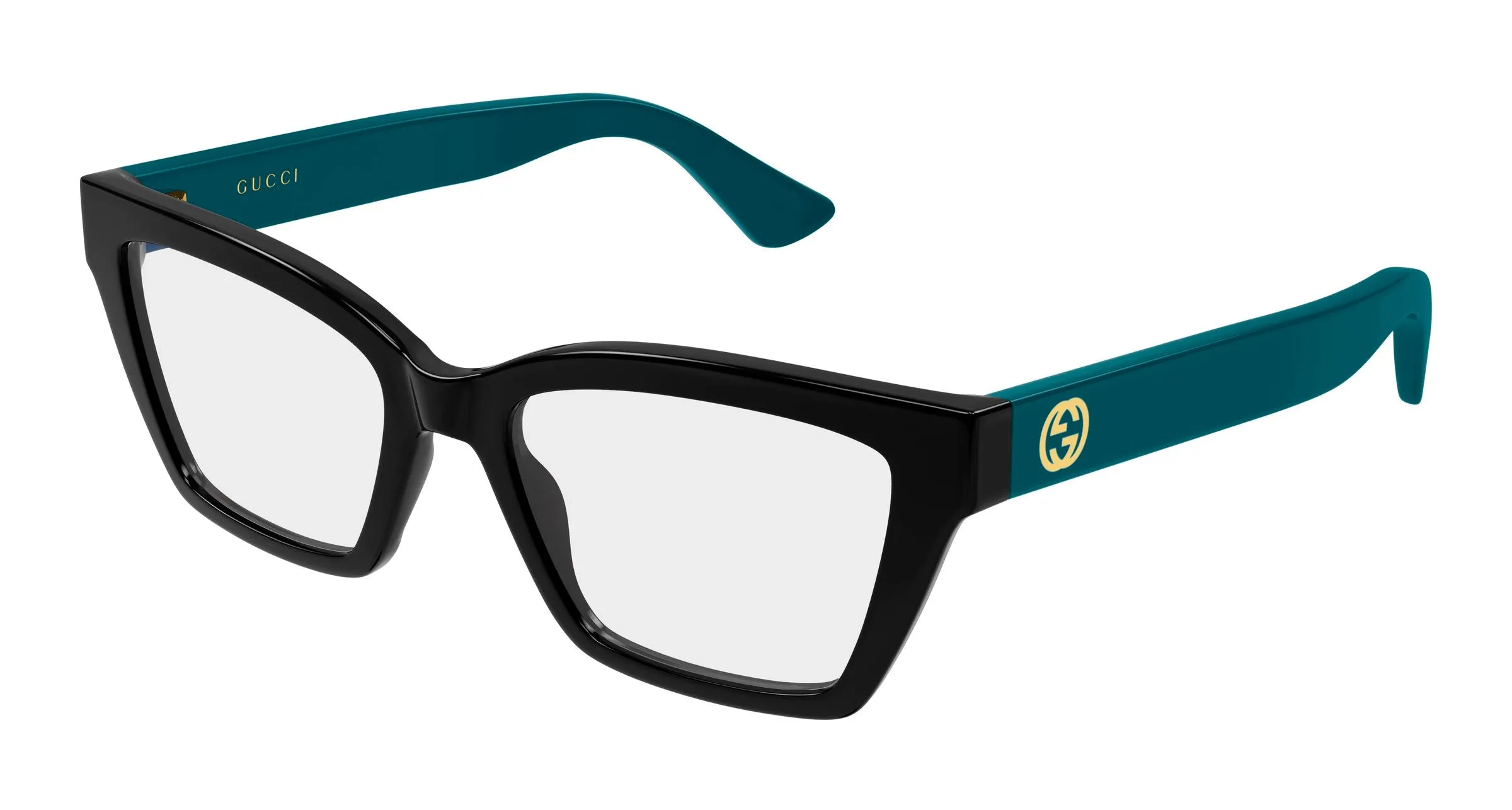 Gucci GG1715O 010 Montature da vista Iniettato Nero Trasparente Cat Eye - immagine 1