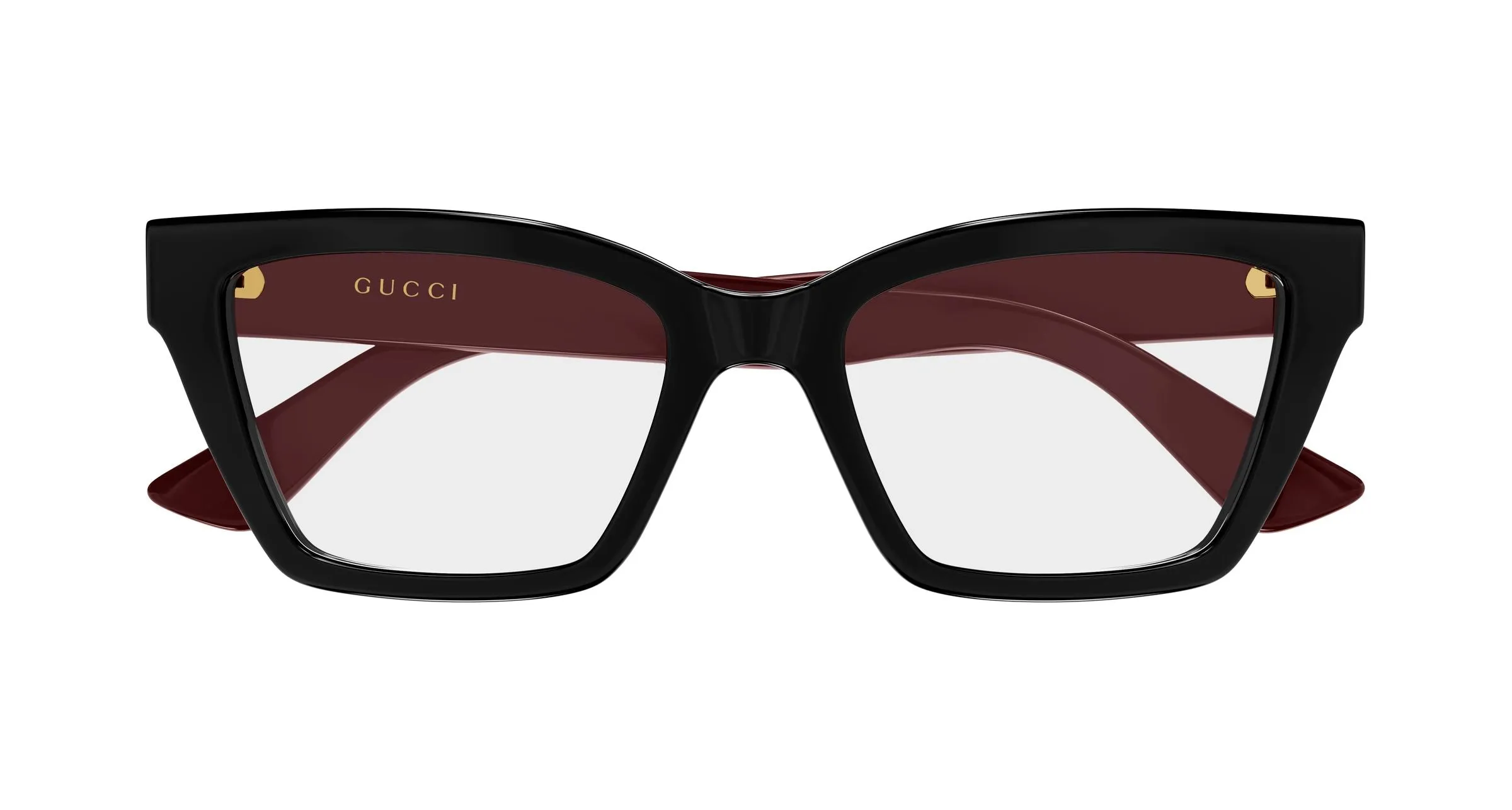 Gucci GG1715O 008 Montature da vista Iniettato Nero Trasparente Cat Eye - immagine 2