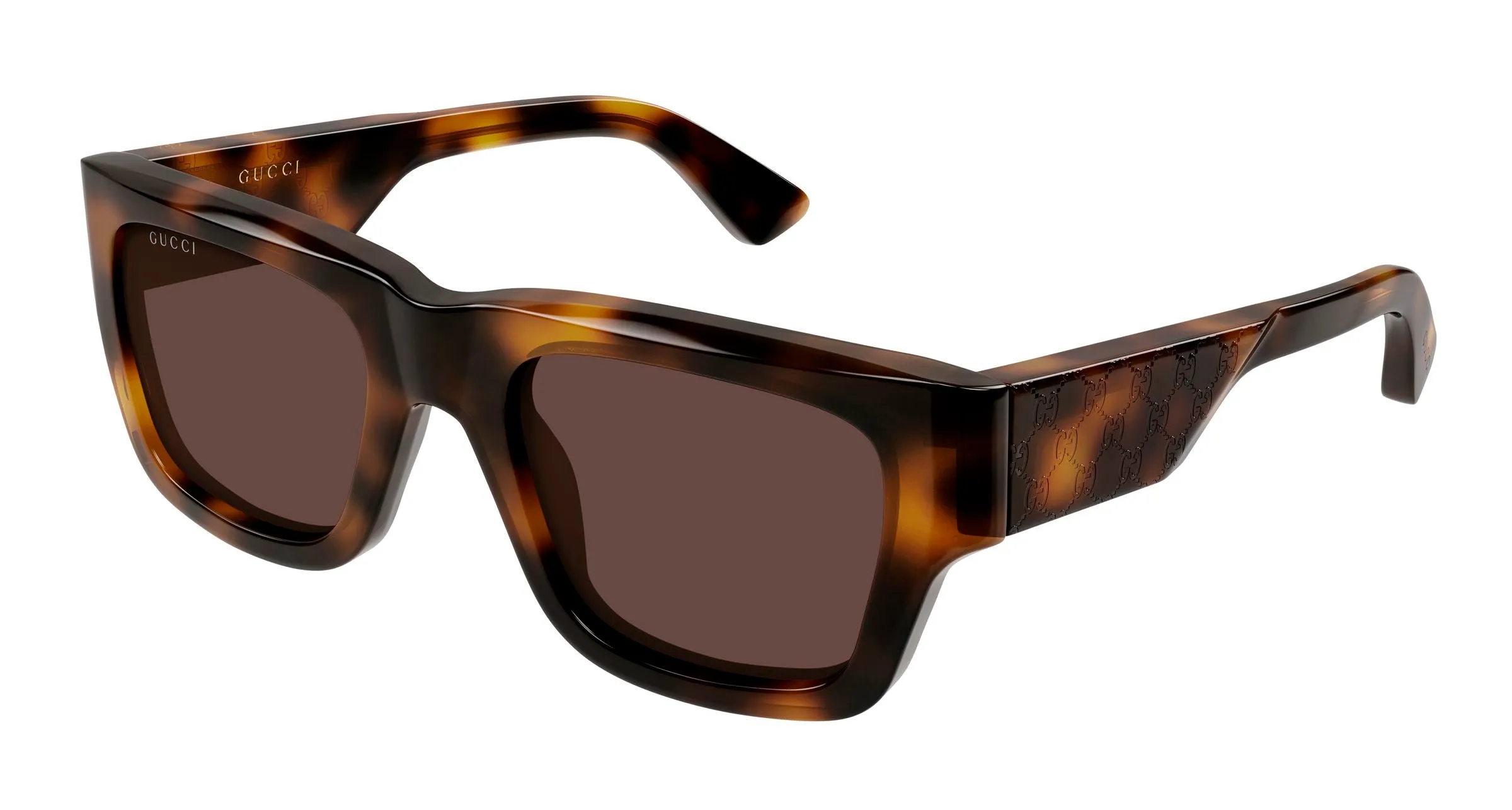 Gucci GG1668S 008 Occhiali da sole Acetato Havana Marrone Squadrata - immagine 1