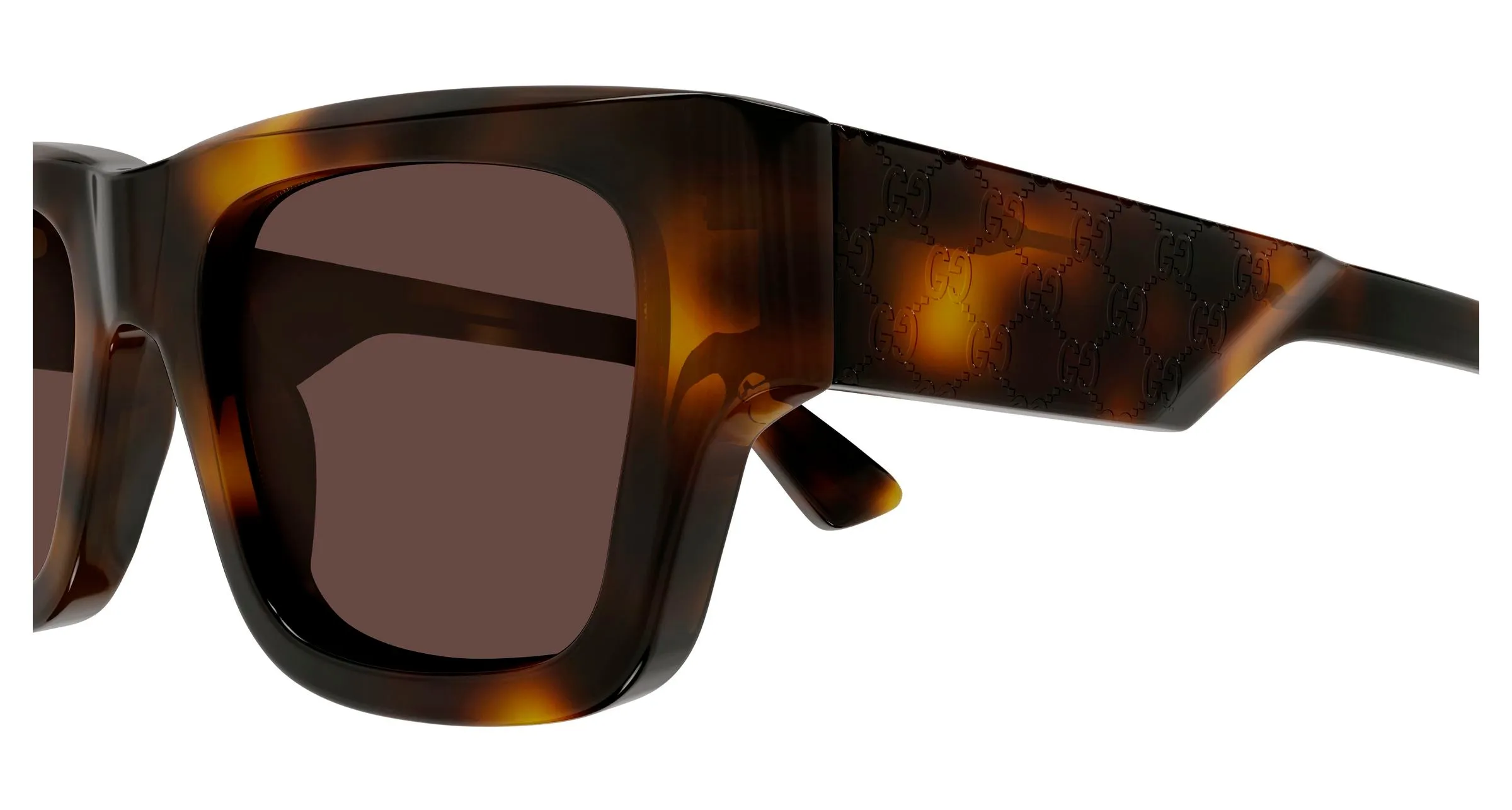 Gucci GG1668S 008 Occhiali da sole Acetato Havana Marrone Squadrata - immagine 3