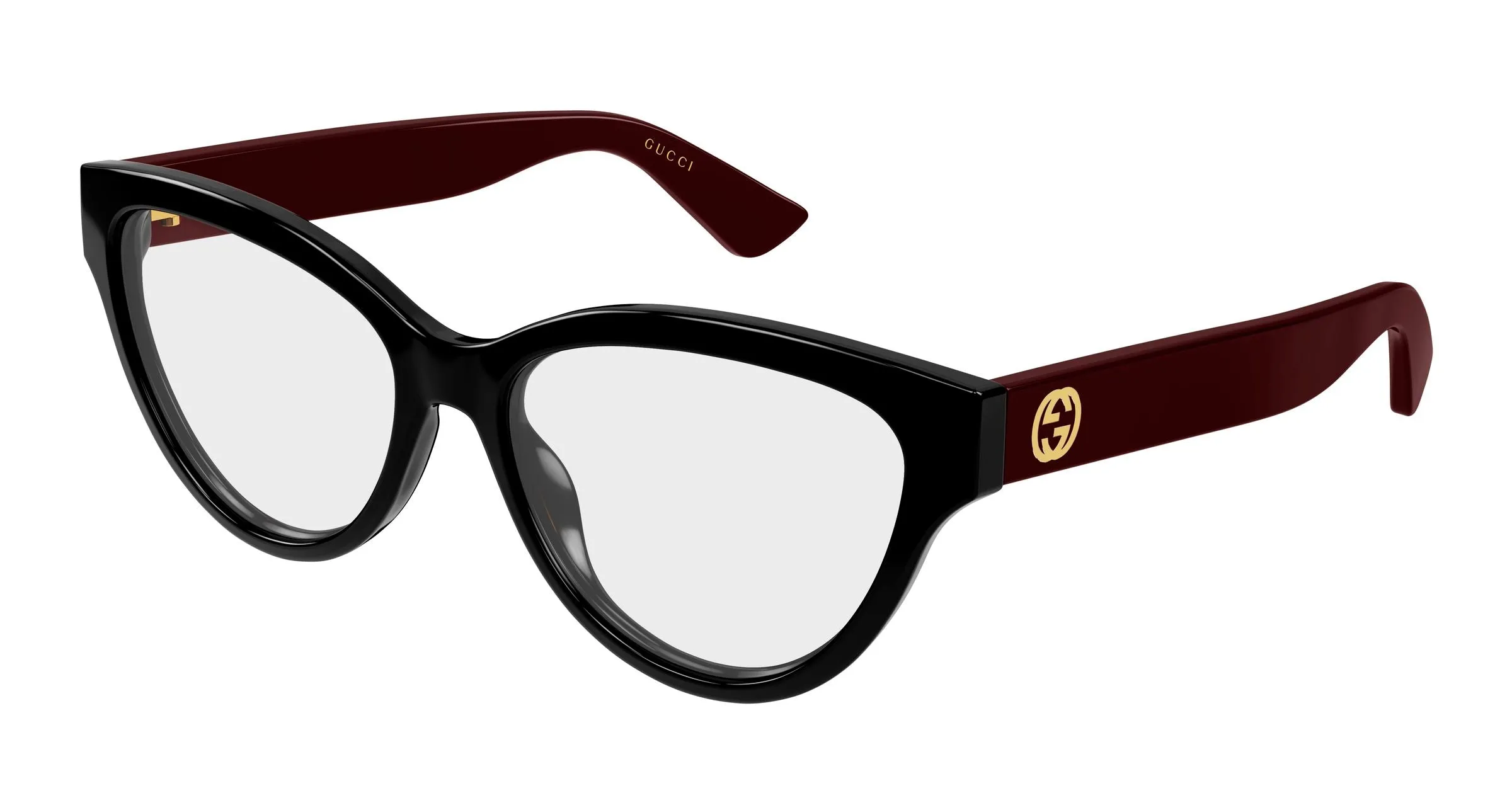 Gucci GG1581O 005 Montature da vista Iniettato Nero Trasparente Rotonda - immagine 1