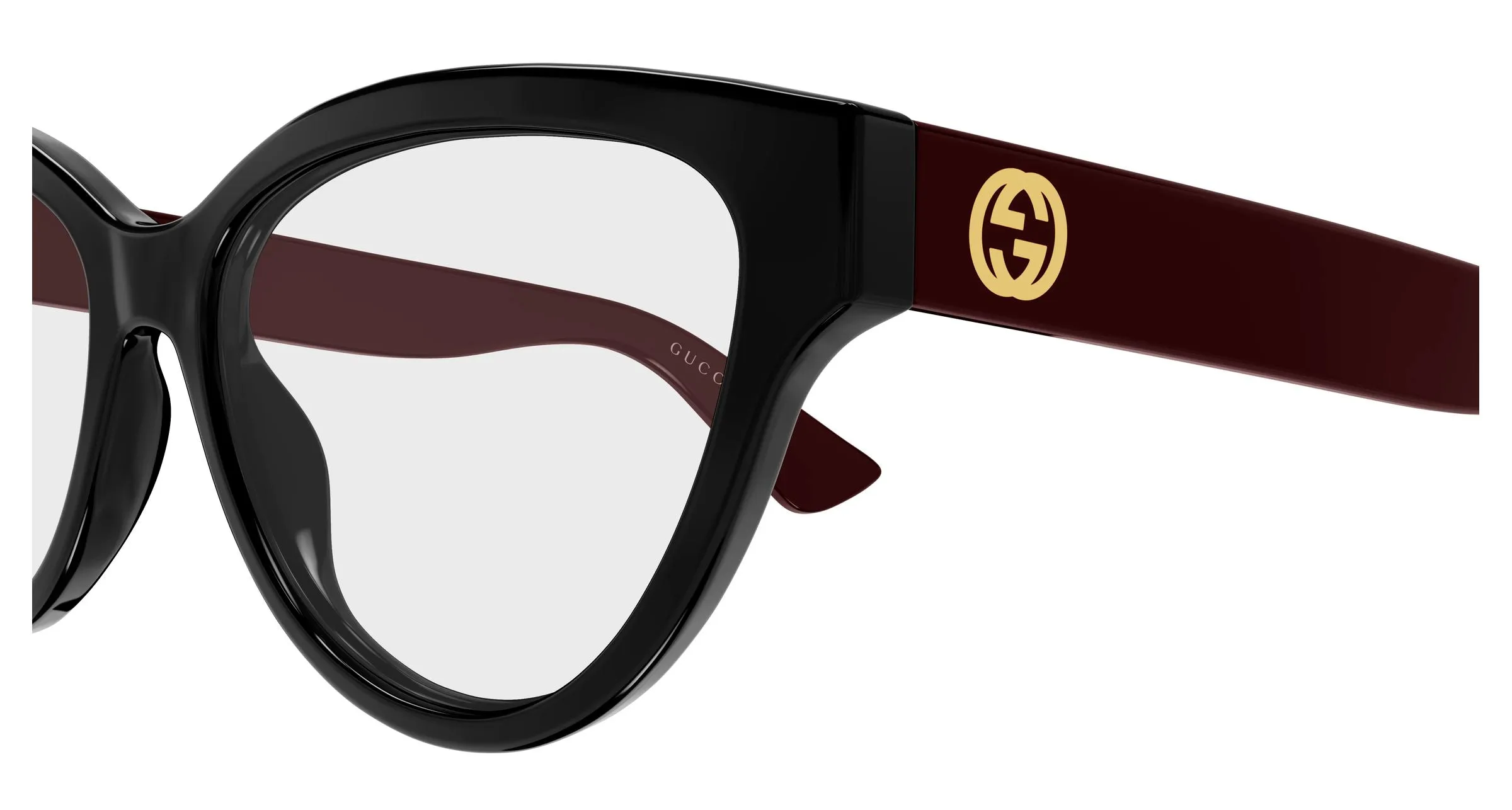 Gucci GG1581O 005 Montature da vista Iniettato Nero Trasparente Rotonda - immagine 3