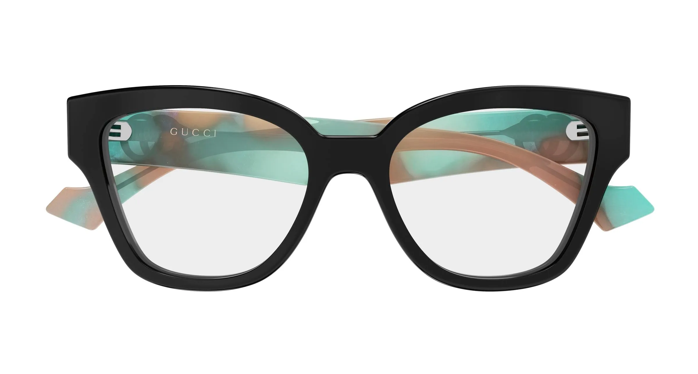 Gucci GG1424O 016 Montature da vista Acetato Nero Trasparente Rotonda - immagine 2