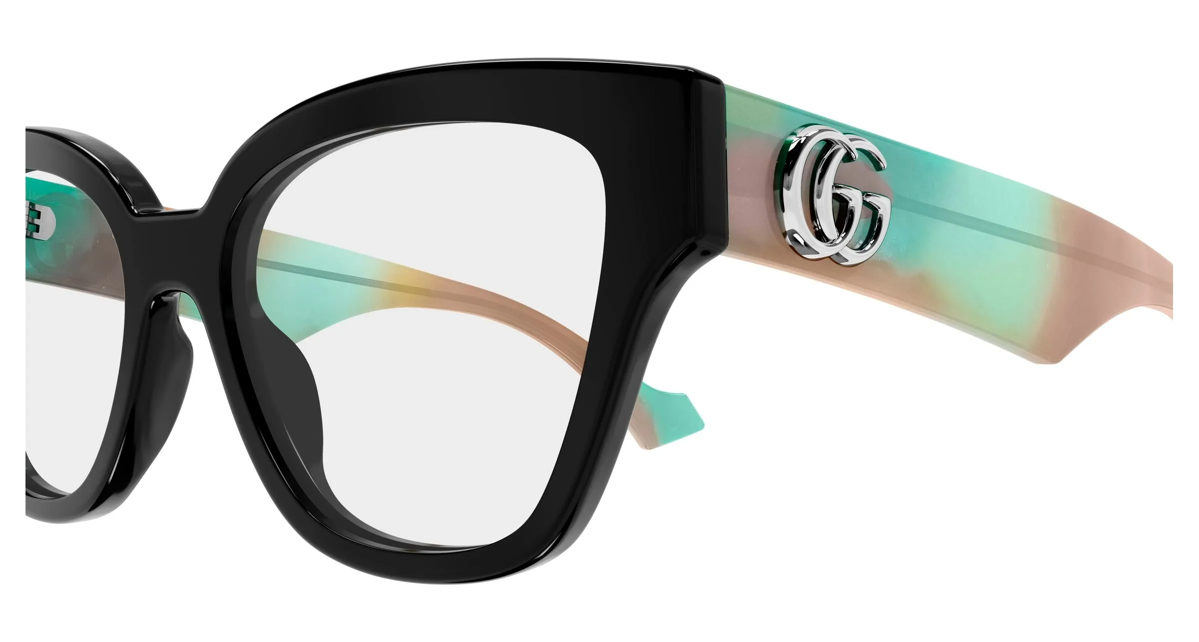 Gucci GG1424O 016 Montature da vista Acetato Nero Trasparente Rotonda - immagine 3