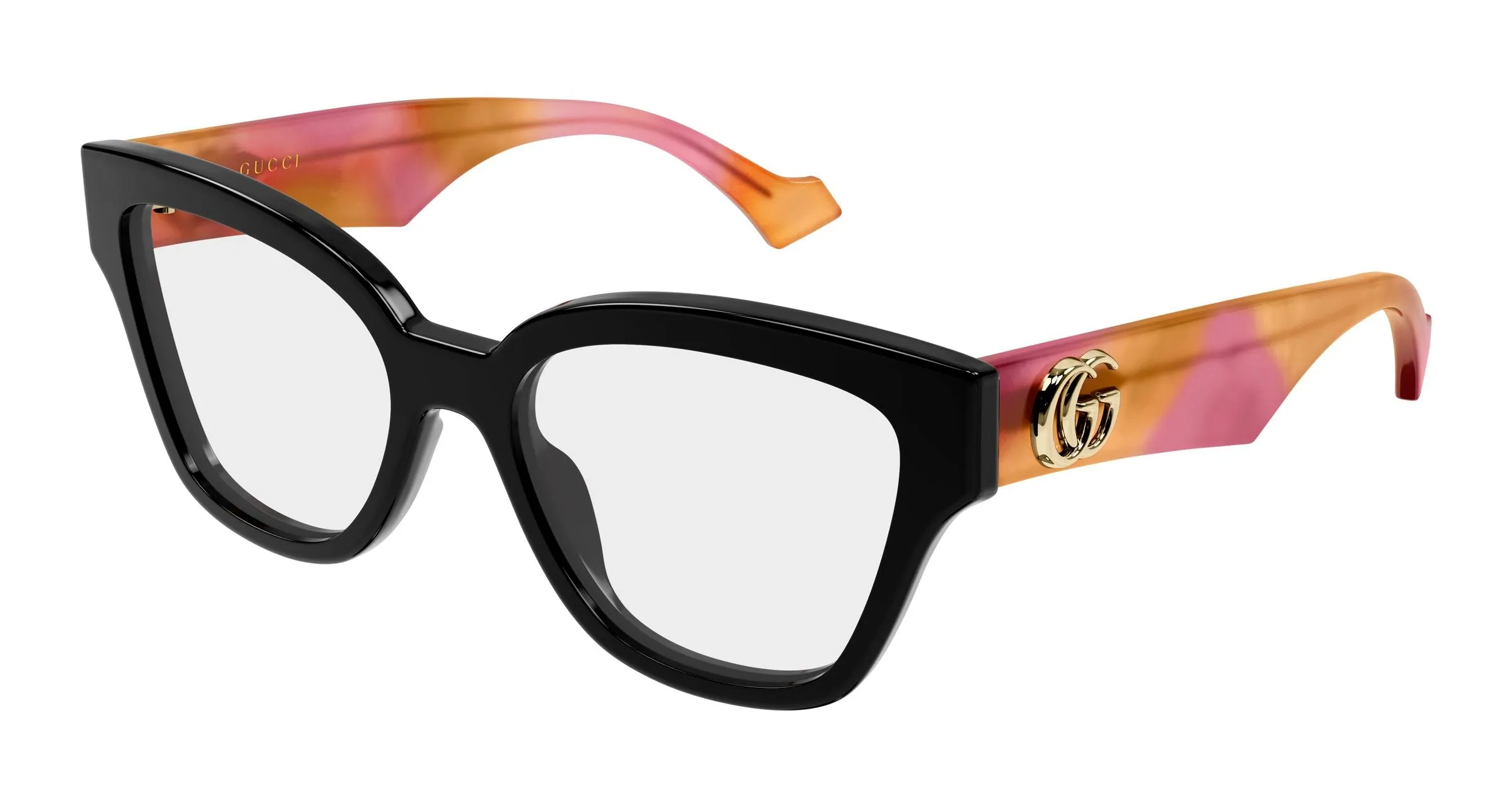 Gucci GG1424O 015 Montature da vista Acetato Nero Trasparente Rotonda - immagine 1