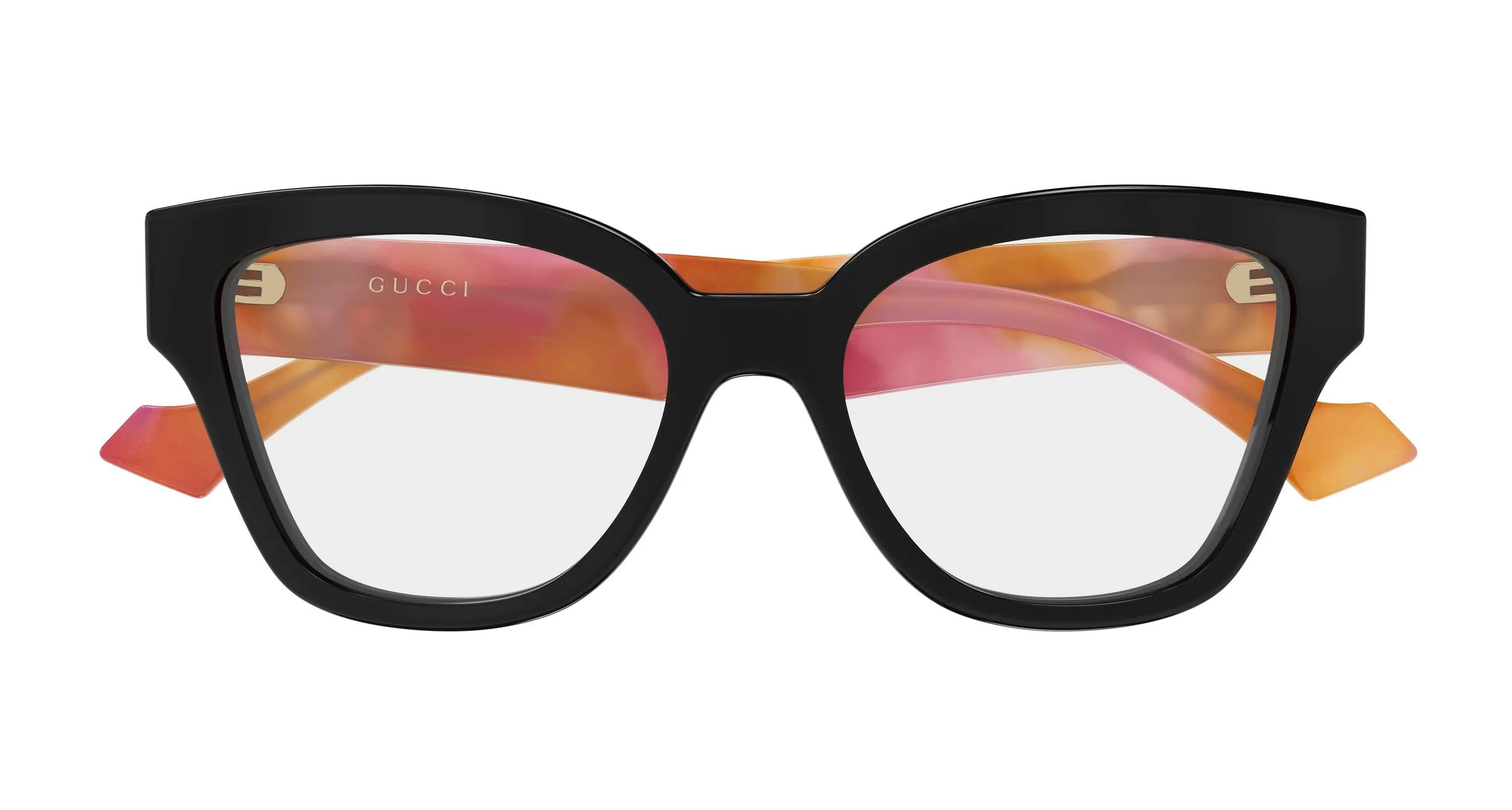 Gucci GG1424O 015 Montature da vista Acetato Nero Trasparente Rotonda - immagine 2
