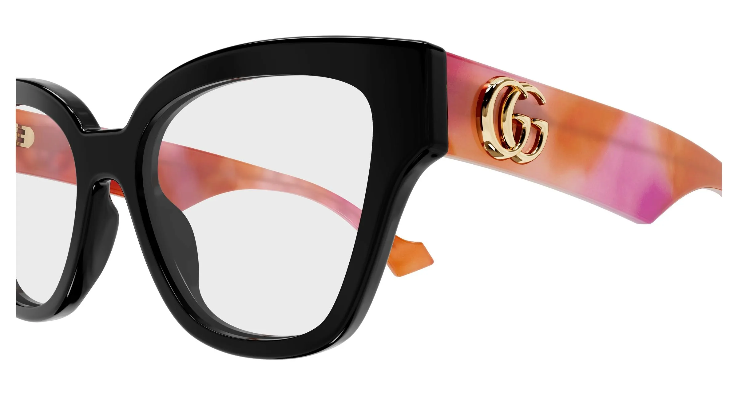 Gucci GG1424O 015 Montature da vista Acetato Nero Trasparente Rotonda - immagine 3
