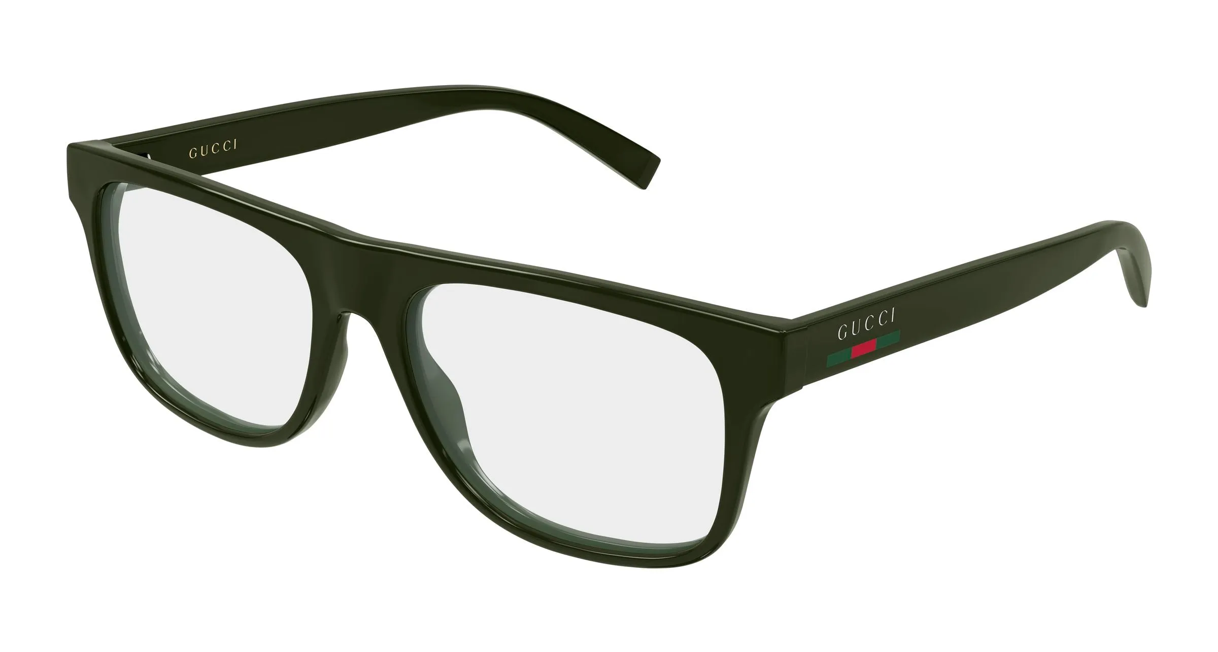 Gucci GG1117ON 004 Montature da vista Iniettato Verde Trasparente Squadrata - immagine 1