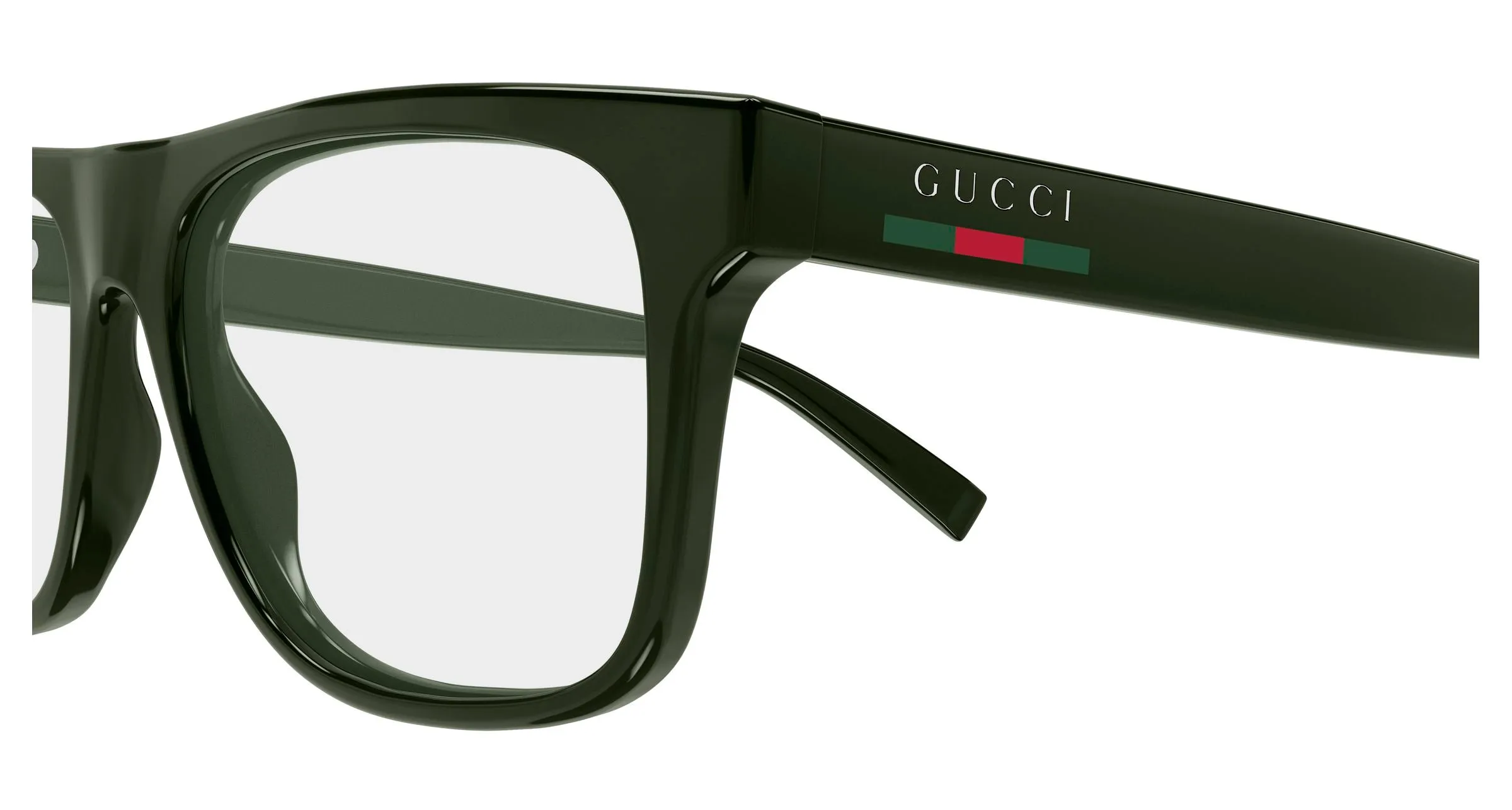 Gucci GG1117ON 004 Montature da vista Iniettato Verde Trasparente Squadrata - immagine 3