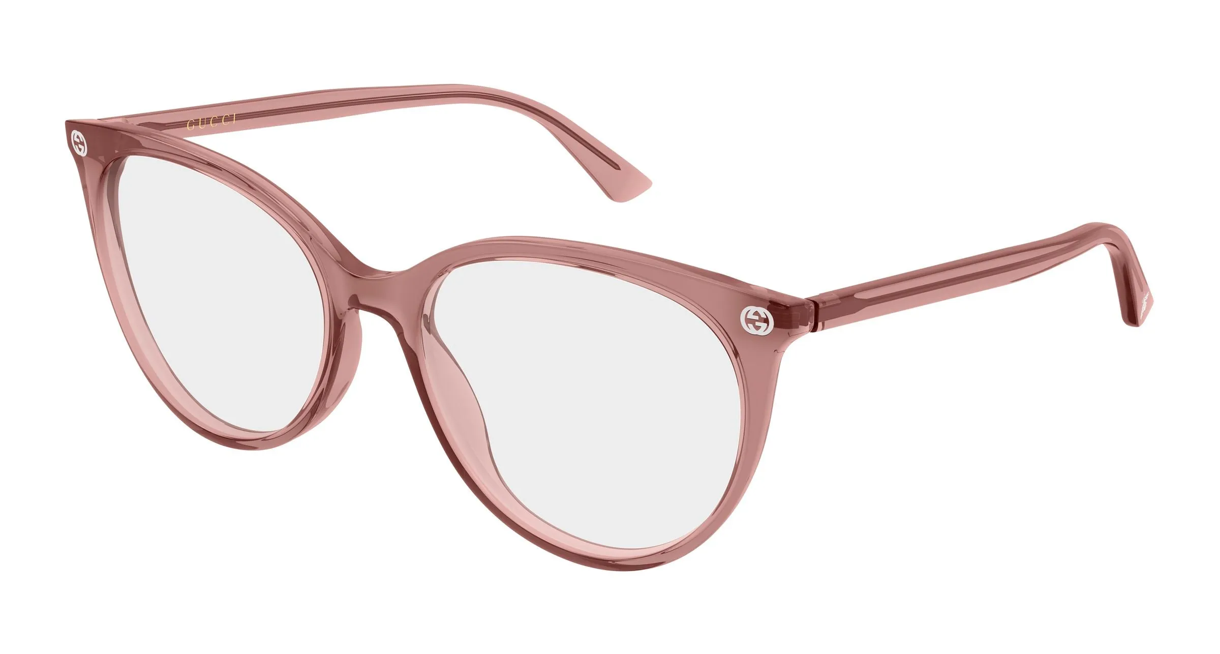 Gucci GG0093O 012 Montature da vista Acetato Rosa Trasparente Rotonda - immagine 1