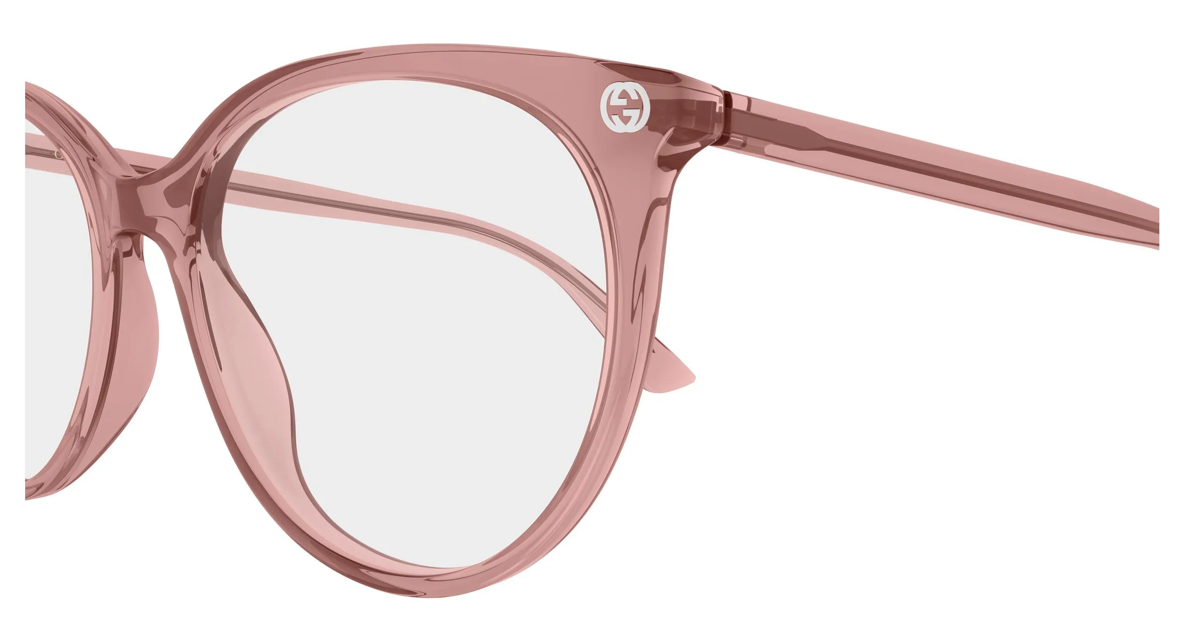 Gucci GG0093O 012 Montature da vista Acetato Rosa Trasparente Rotonda - immagine 3