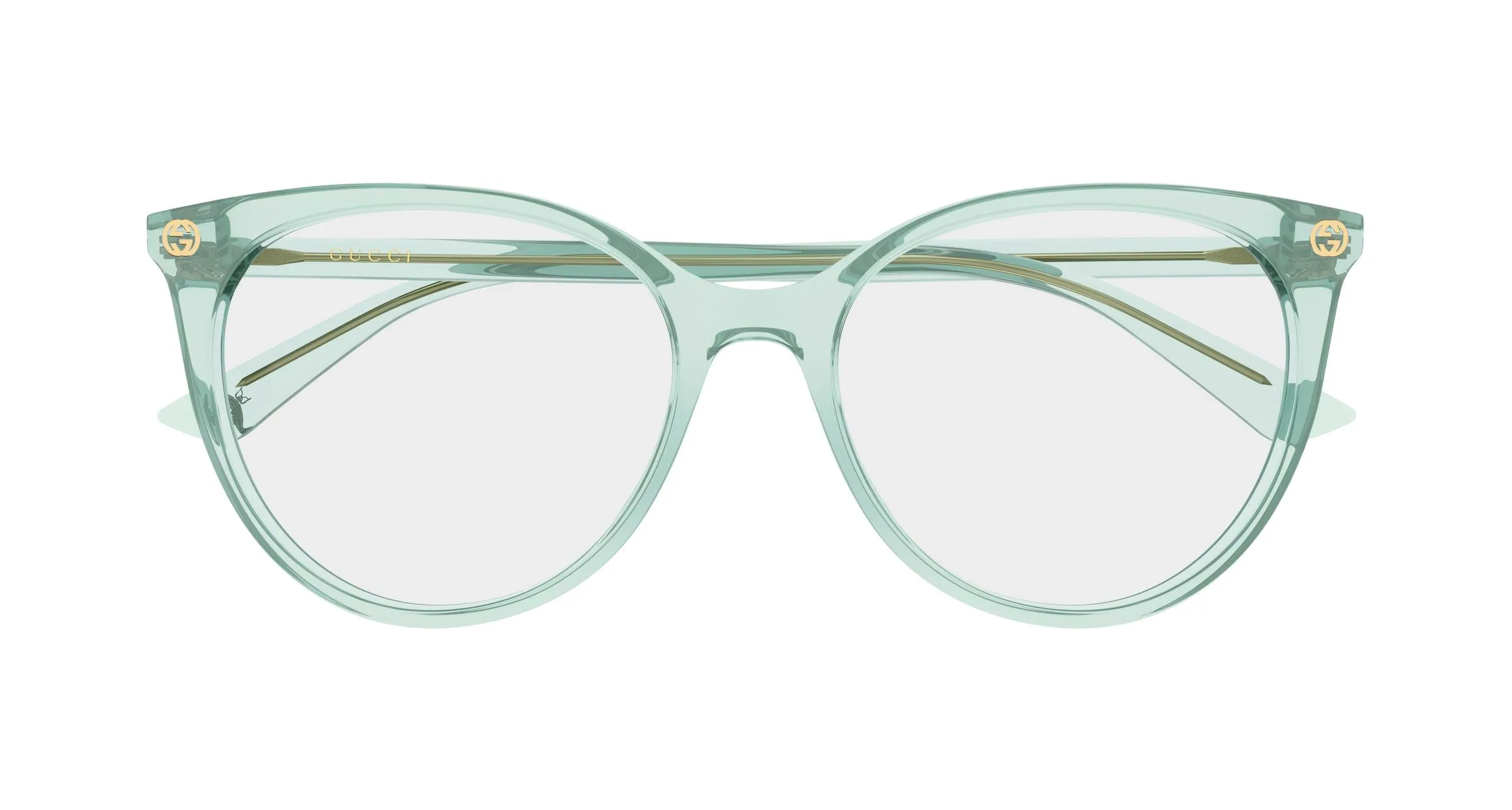 Gucci GG0093O 011 Montature da vista Acetato Verde Trasparente Rotonda - immagine 2