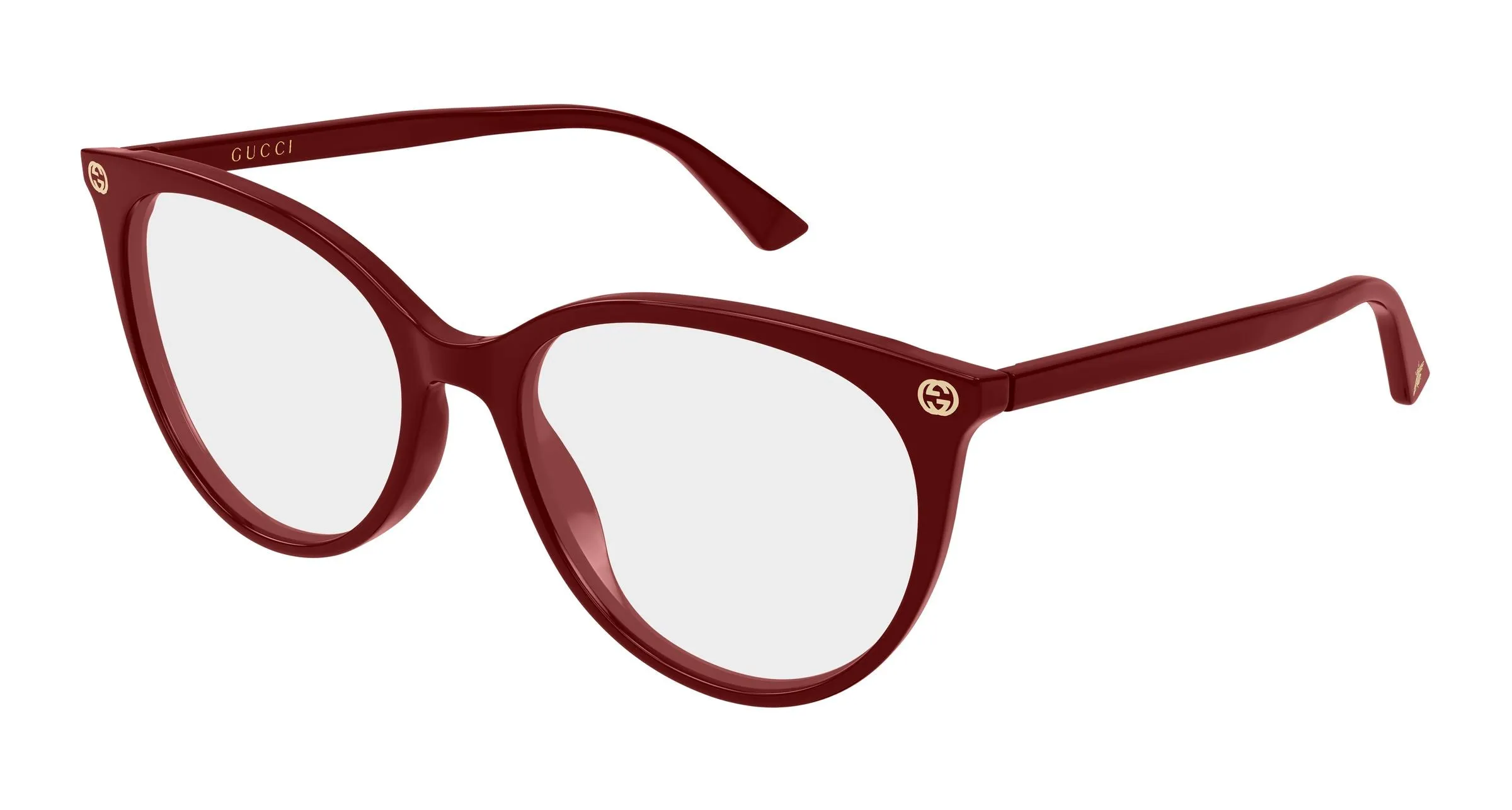 Gucci GG0093O 010 Montature da vista Acetato Bordeaux Trasparente Rotonda - immagine 1