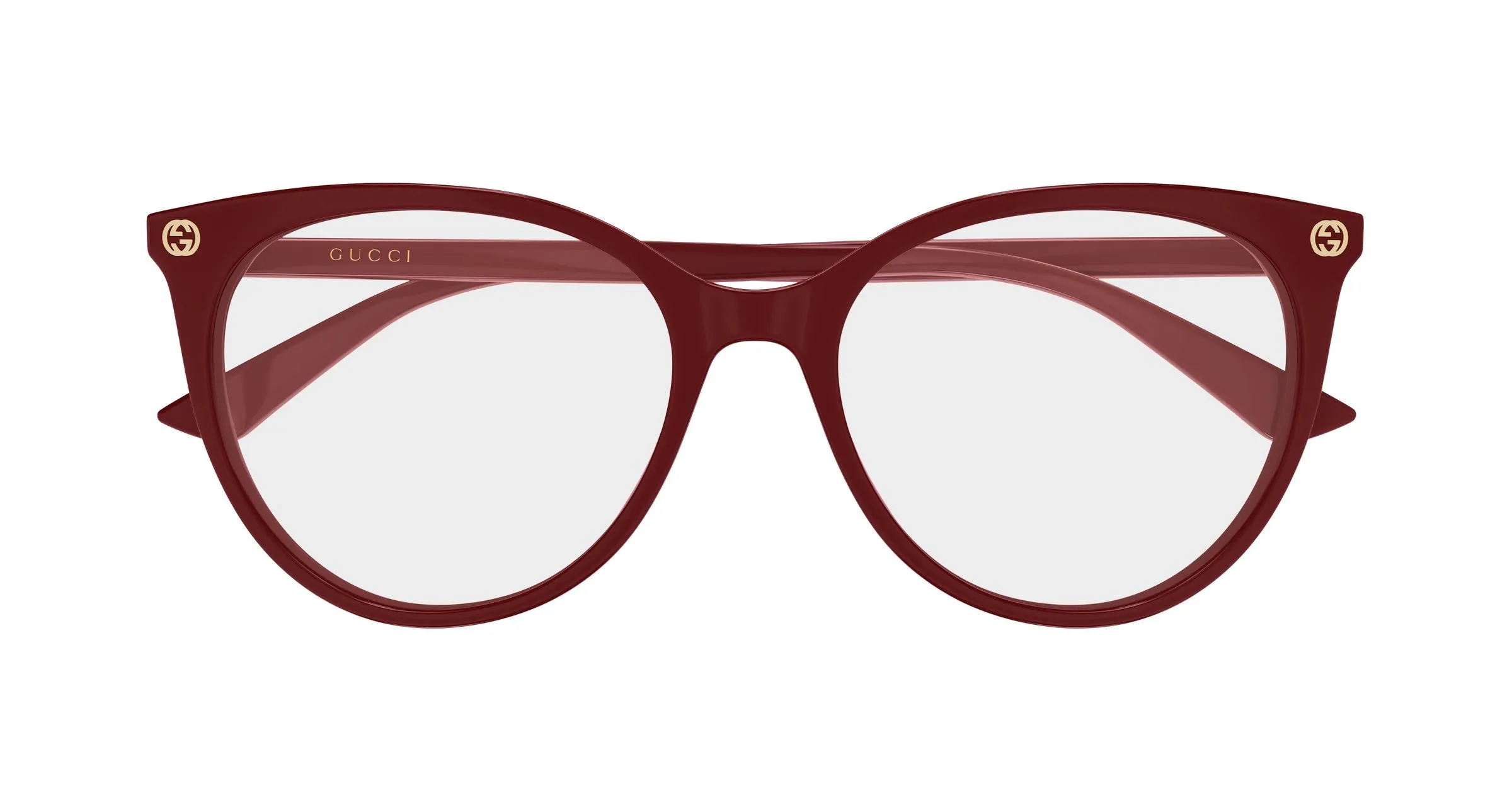 Gucci GG0093O 010 Montature da vista Acetato Bordeaux Trasparente Rotonda - immagine 2