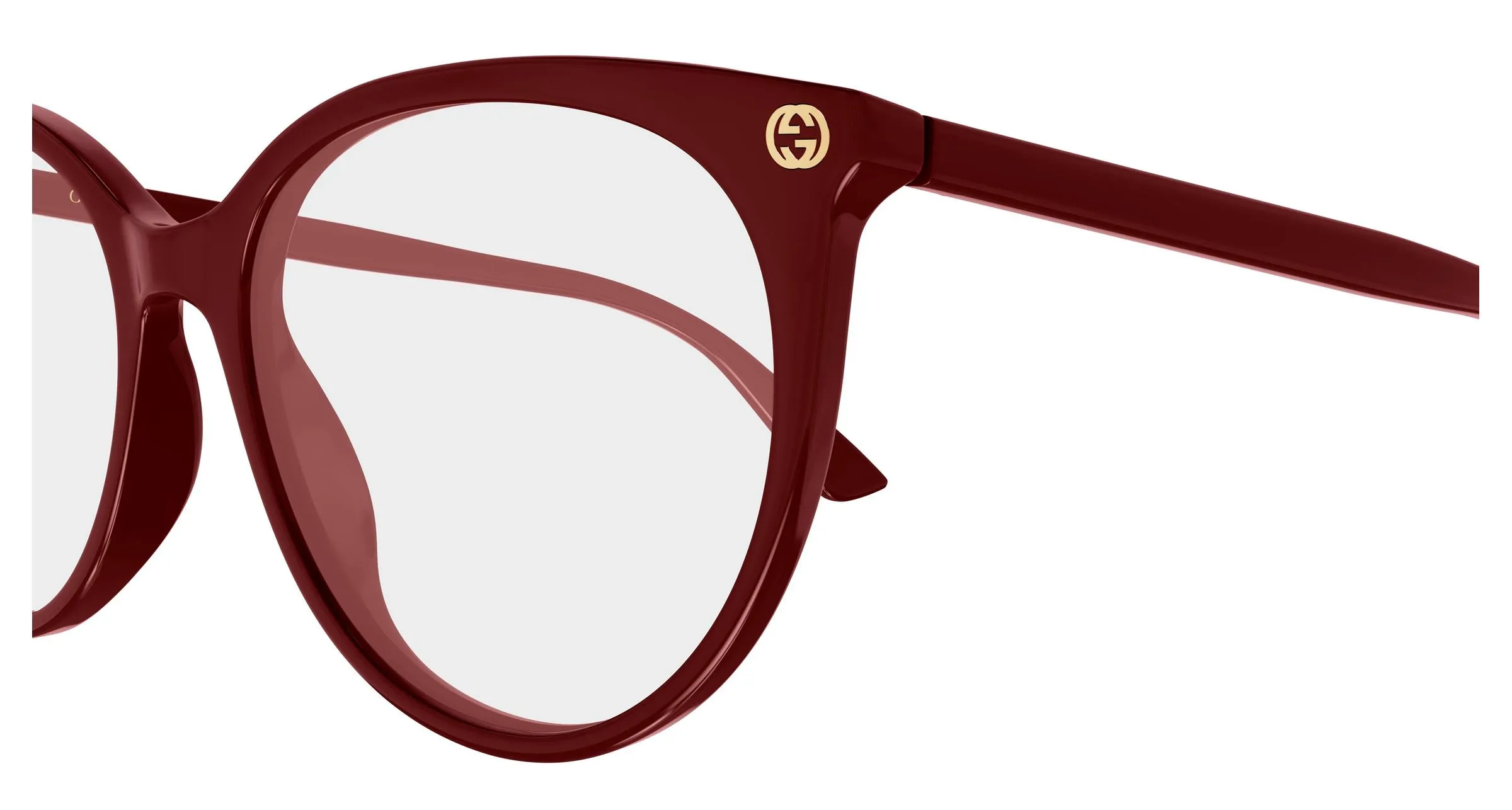 Gucci GG0093O 010 Montature da vista Acetato Bordeaux Trasparente Rotonda - immagine 3
