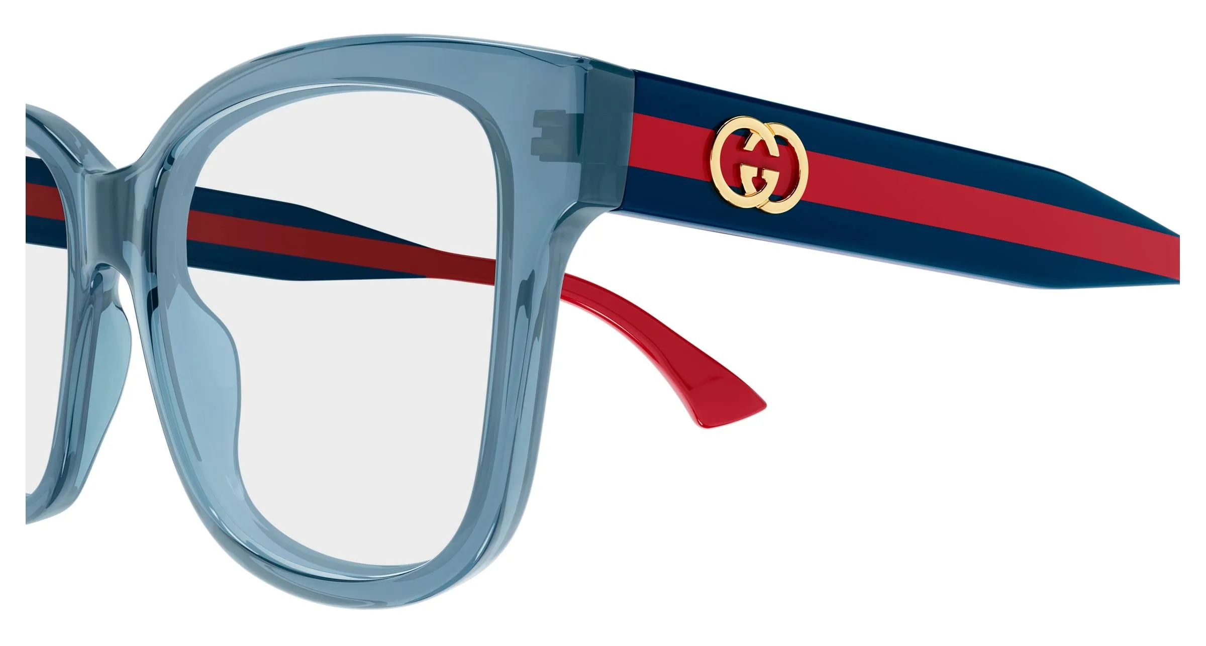 Gucci GG0038ONN 004 Montature da vista Acetato Blu Trasparente Farfalla - immagine 3