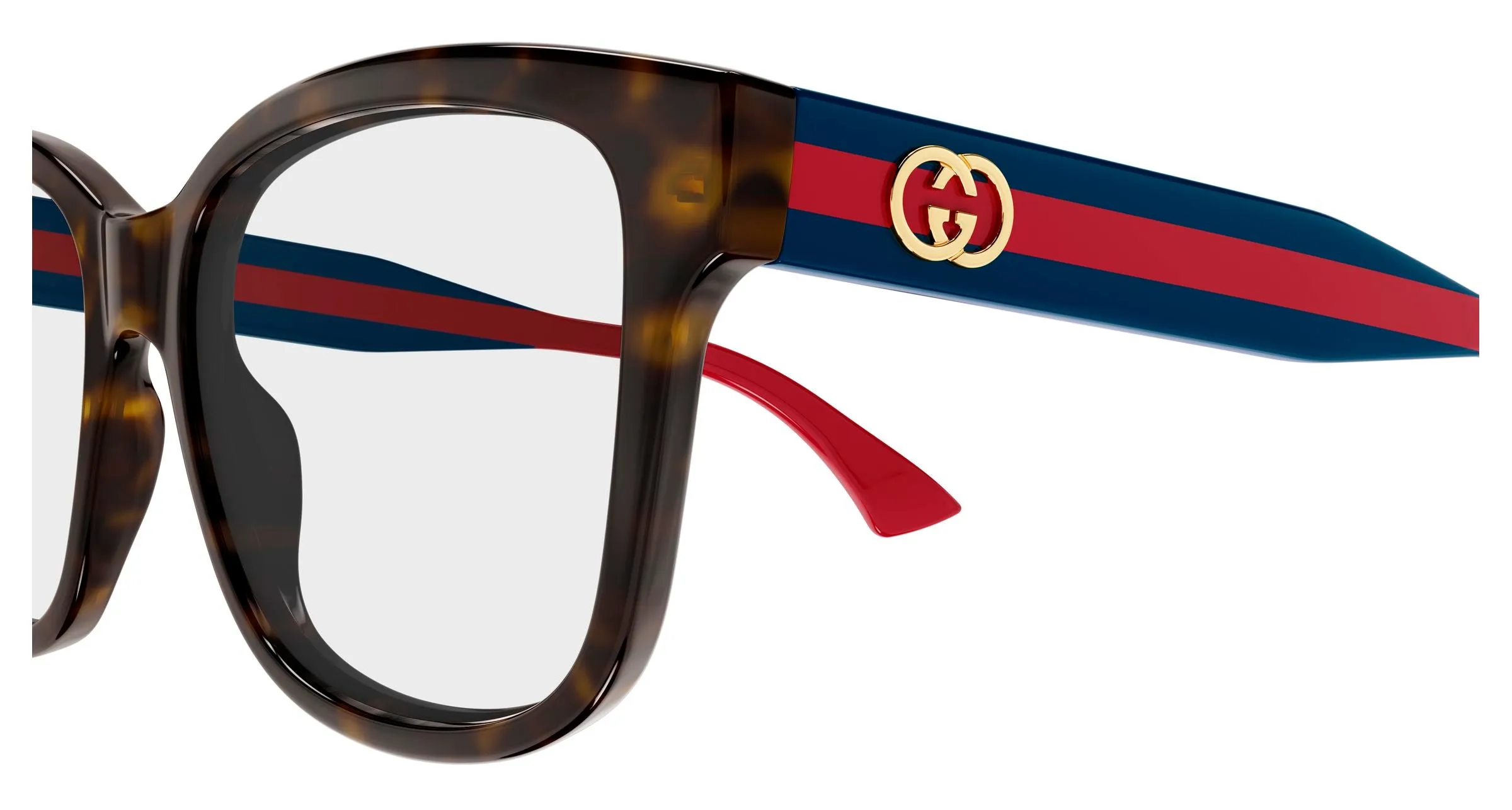 Gucci GG0038ONN 003 Montature da vista Acetato Havana Trasparente Farfalla - immagine 3