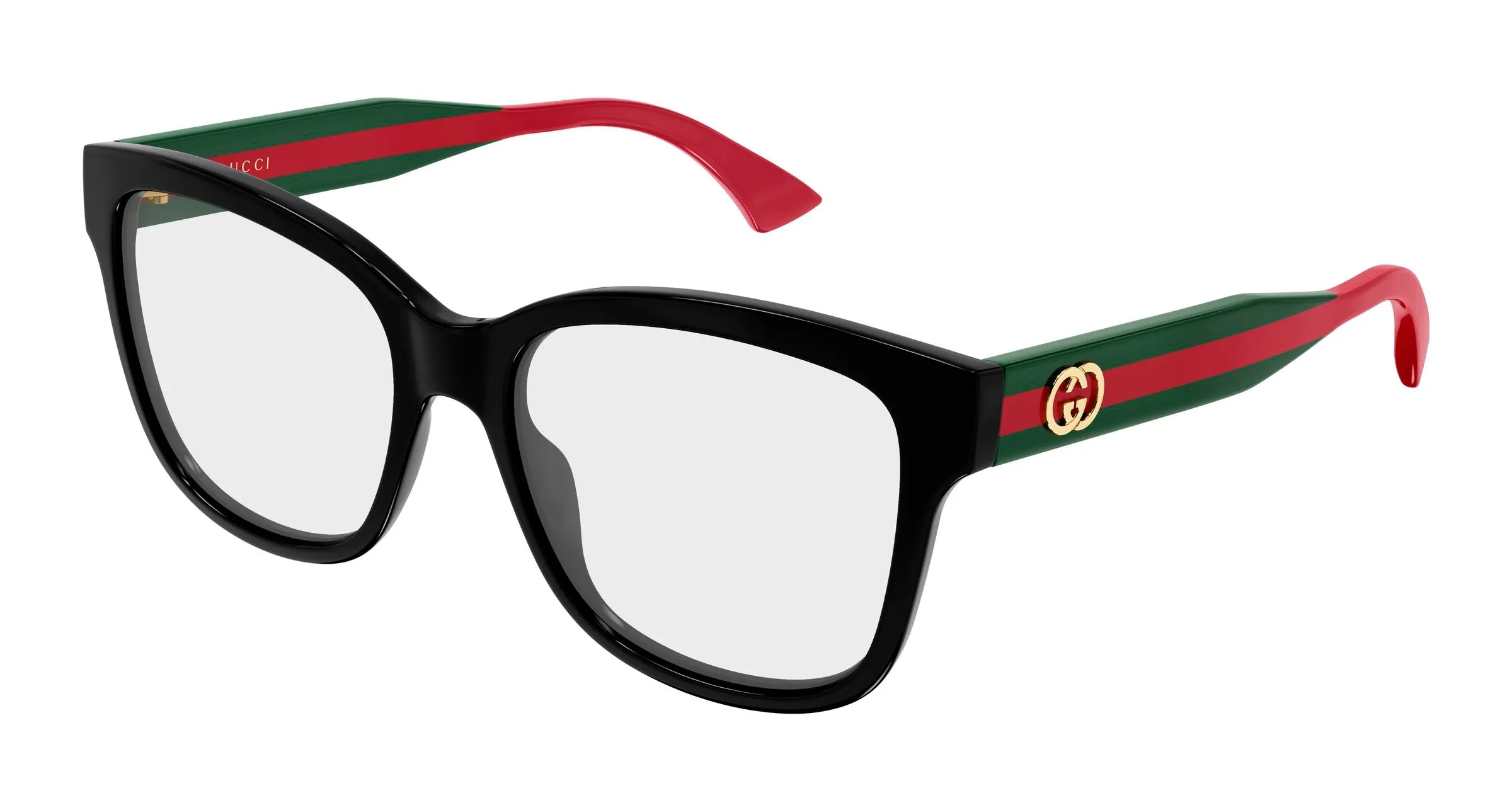 Gucci GG0038ONN 001 Montature da vista Acetato Nero Trasparente Farfalla - immagine 1