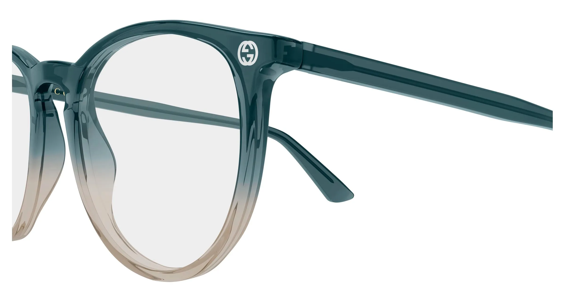 Gucci GG0027O 023 Montature da vista Acetato Grigio Trasparente Rotonda - immagine 3