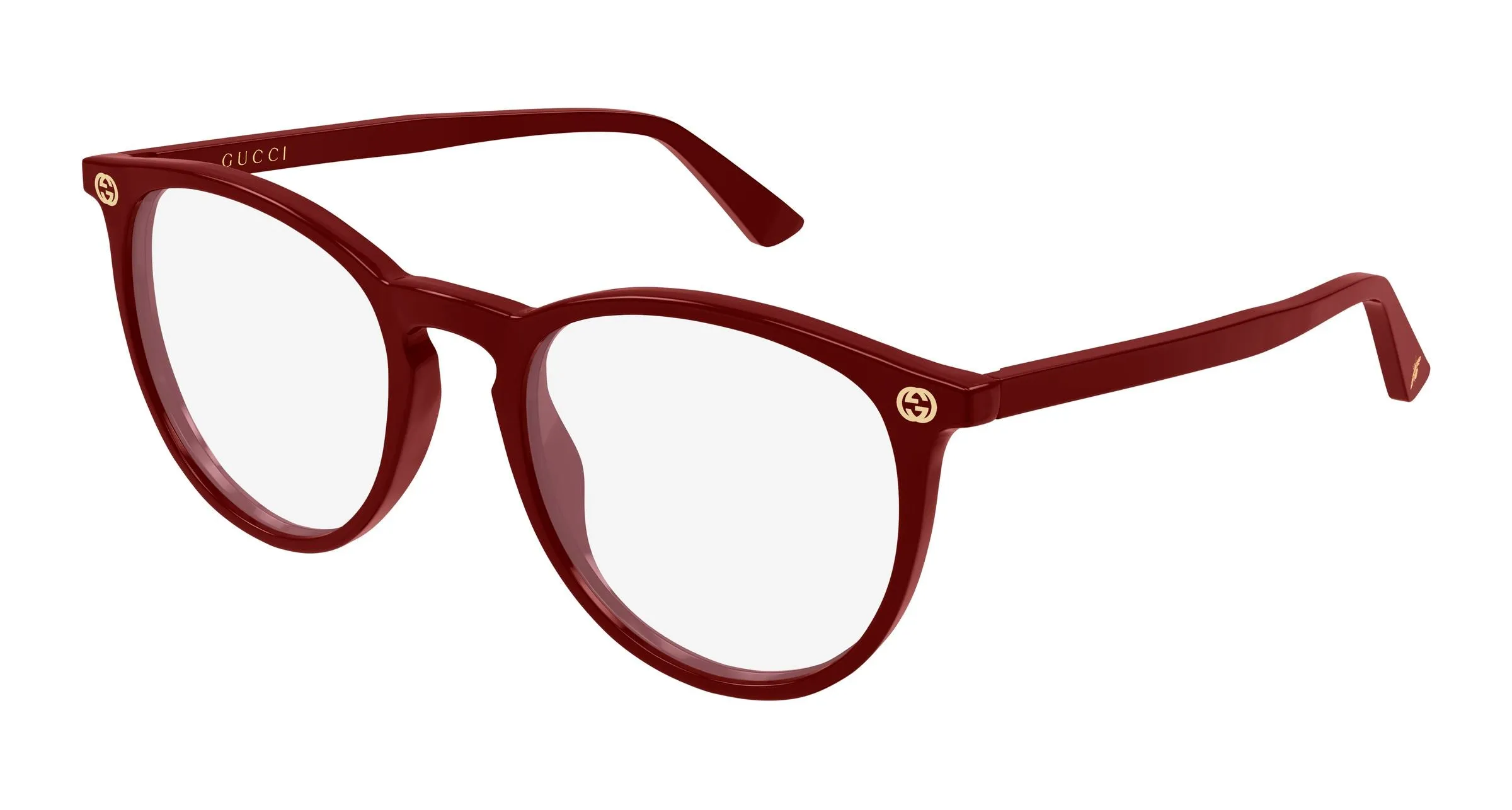 Gucci GG0027O 021 Montature da vista Acetato Bordeaux Trasparente Rotonda - immagine 1