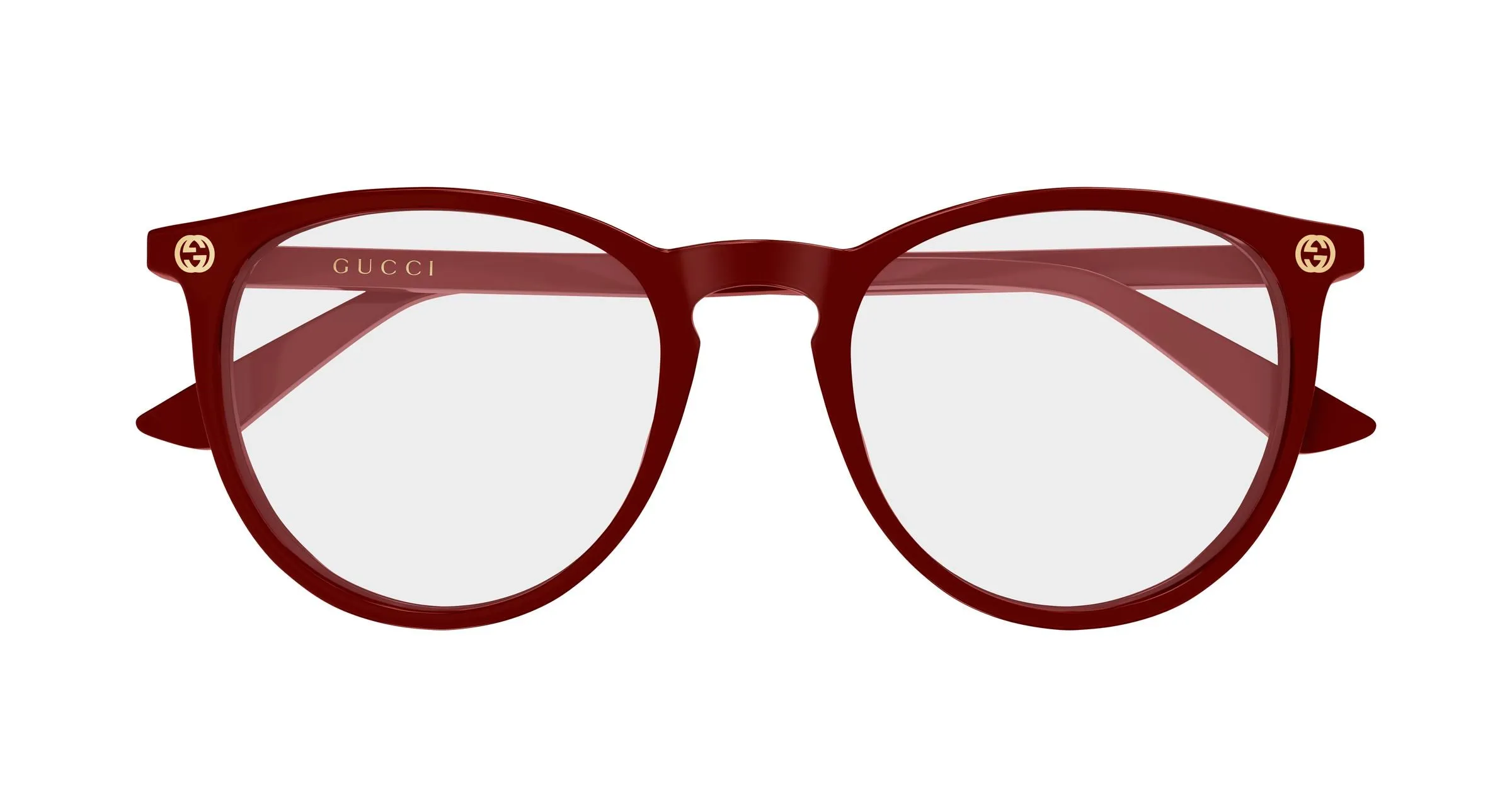 Gucci GG0027O 021 Montature da vista Acetato Bordeaux Trasparente Rotonda - immagine 2