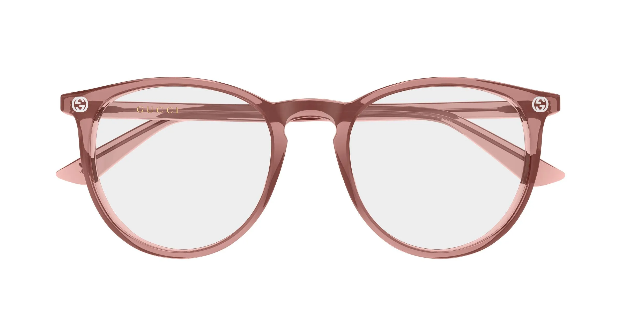 Gucci GG0027O 019 Montature da vista Acetato Rosa Trasparente Rotonda - immagine 2