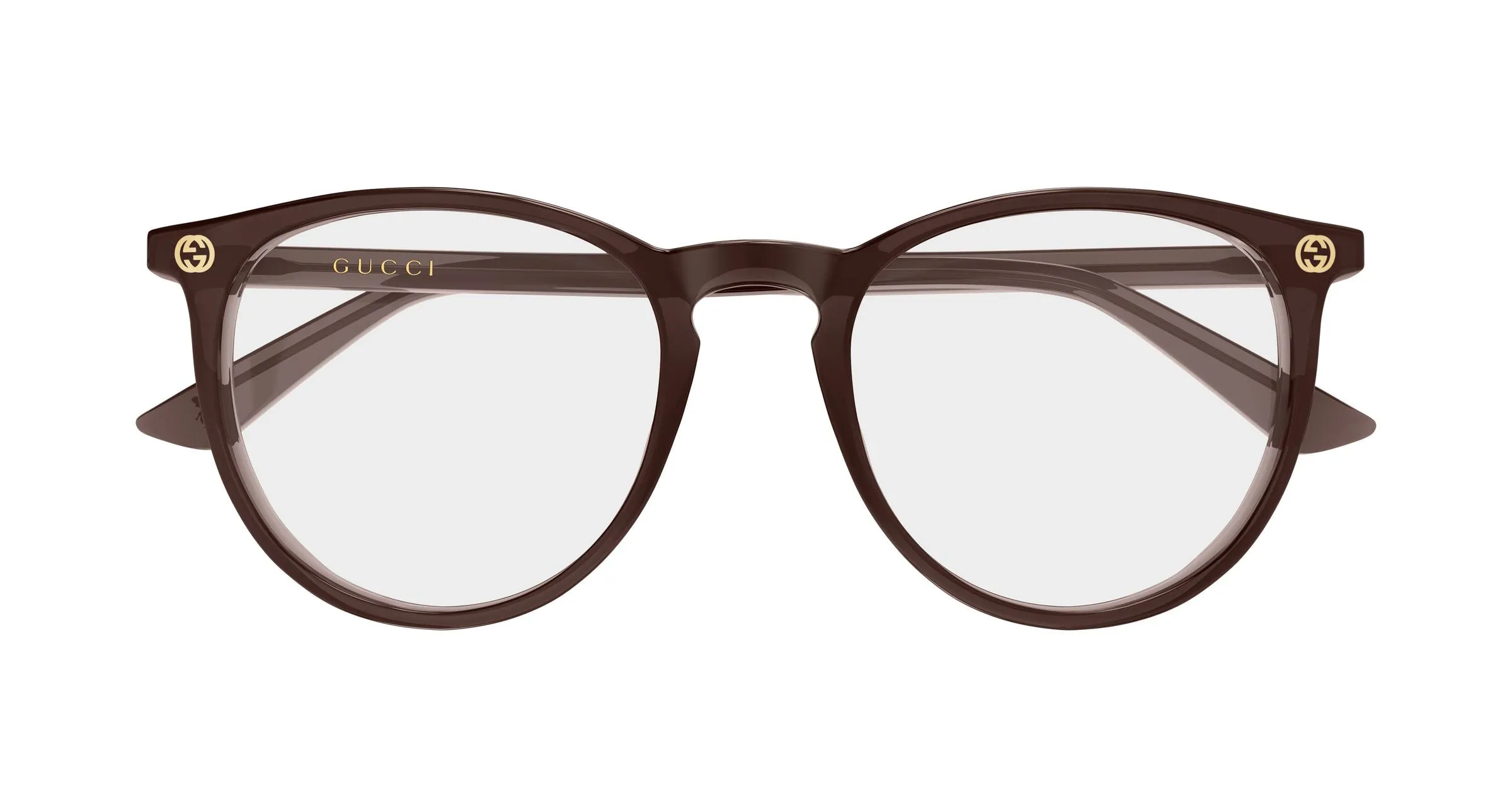 Gucci GG0027O 017 Montature da vista Acetato Marrone Trasparente Rotonda - immagine 2