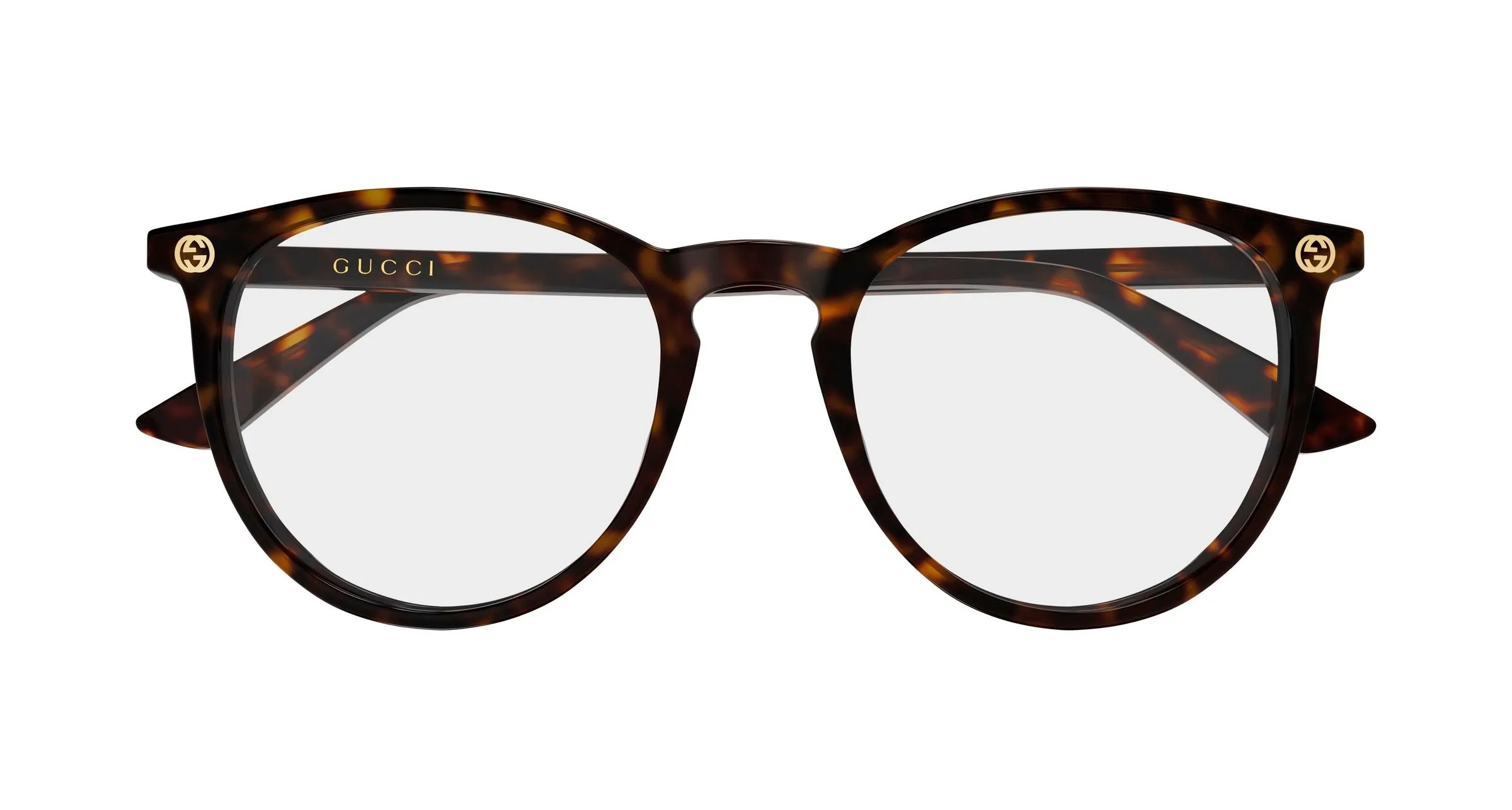 Gucci GG0027O 016 Montature da vista Acetato Havana Trasparente Rotonda - immagine 2