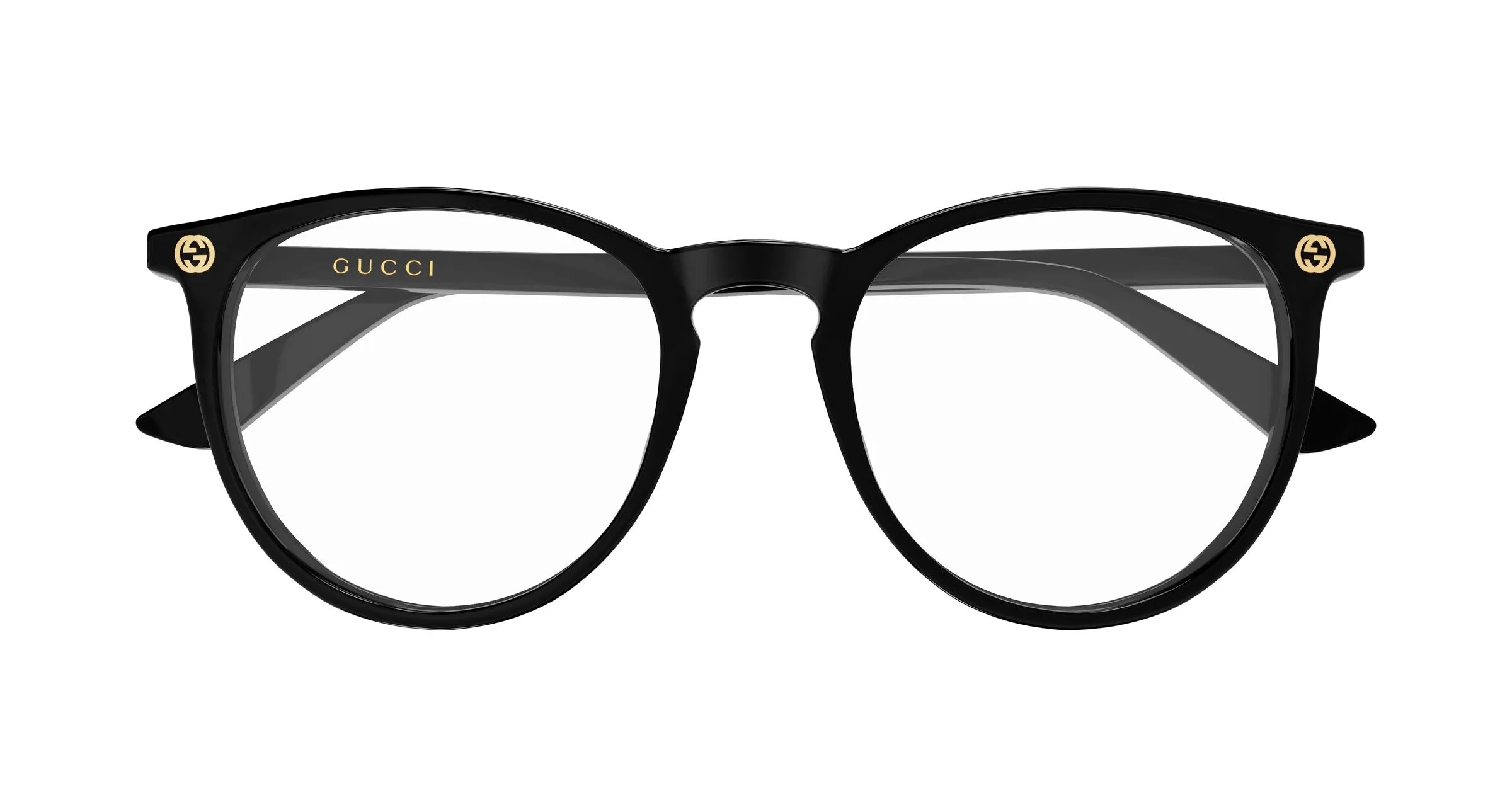 Gucci GG0027O 015 Montature da vista Acetato Nero Trasparente Rotonda - immagine 2