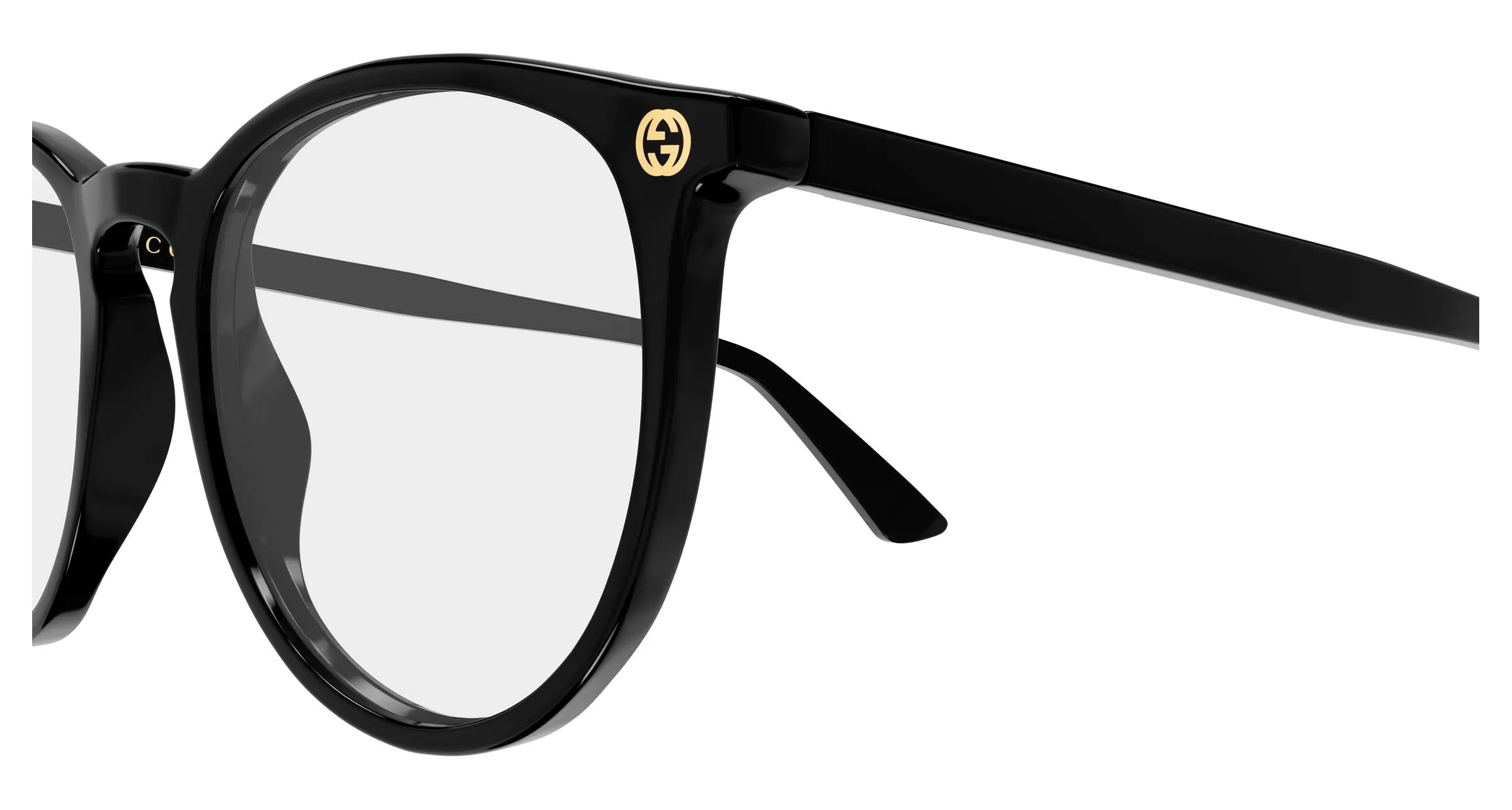 Gucci GG0027O 015 Montature da vista Acetato Nero Trasparente Rotonda - immagine 3