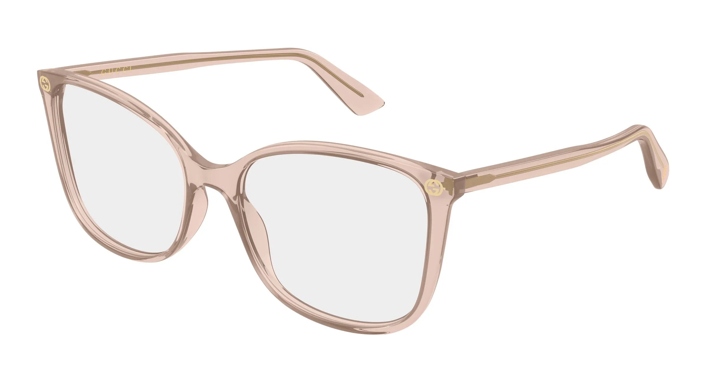Gucci GG0026O 032 Montature da vista Acetato Rosa Trasparente Cat Eye - immagine 1