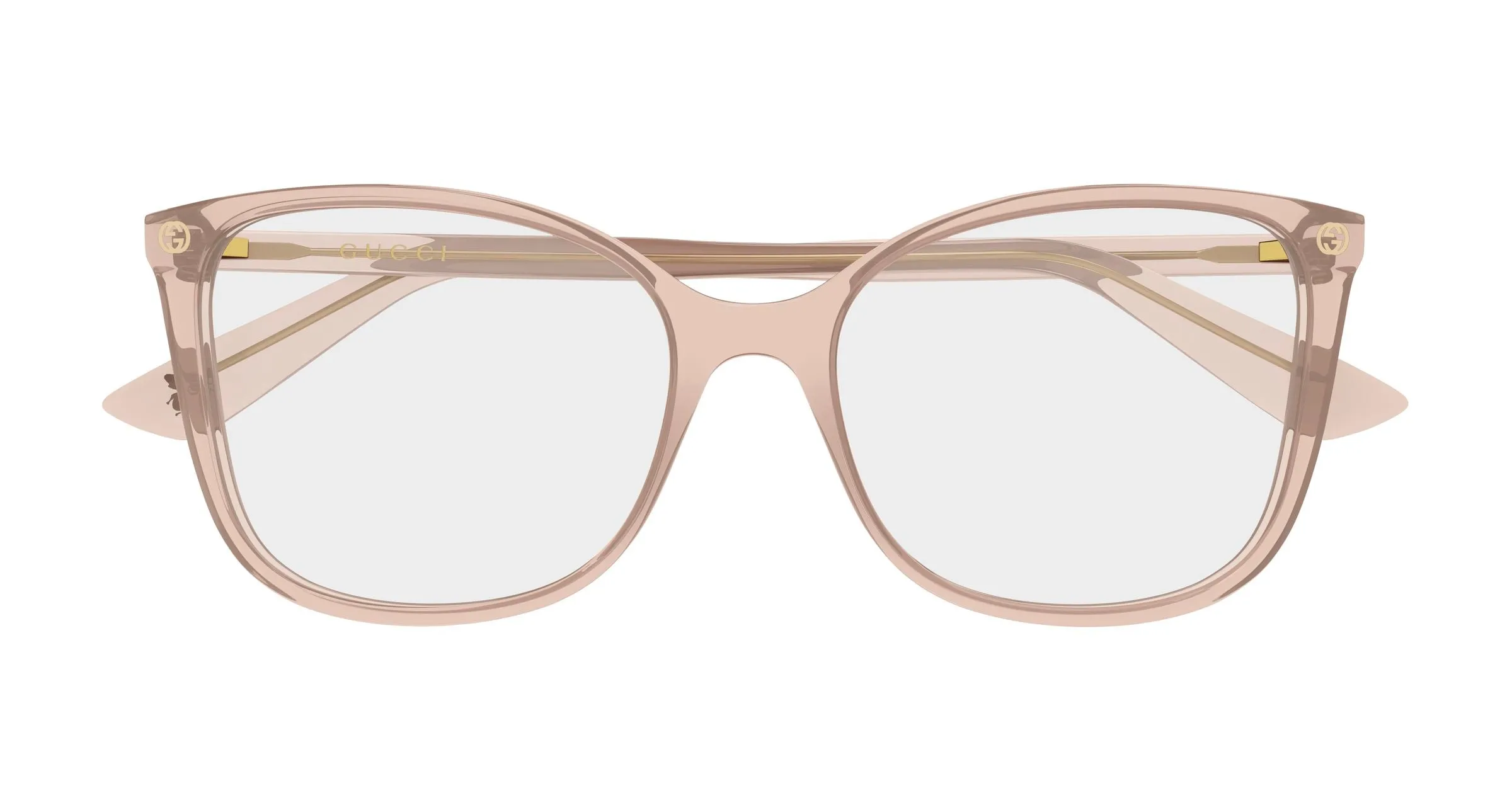 Gucci GG0026O 032 Montature da vista Acetato Rosa Trasparente Cat Eye - immagine 2