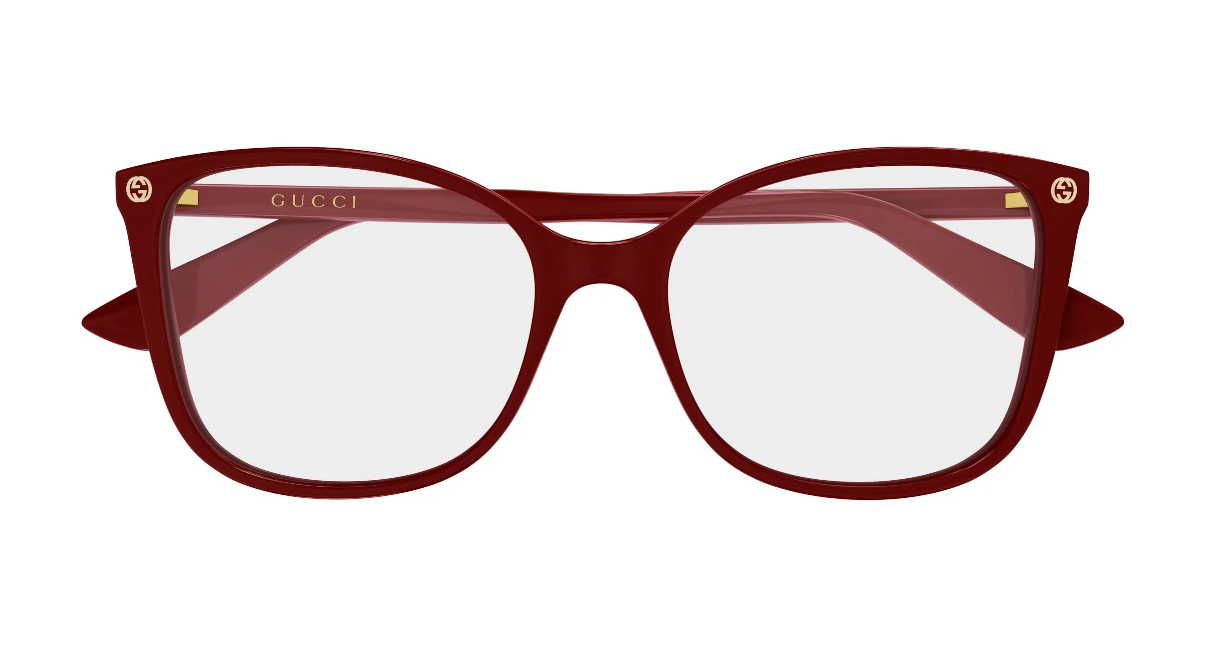 Gucci GG0026O 031 Montature da vista Acetato Bordeaux Trasparente Cat Eye - immagine 2