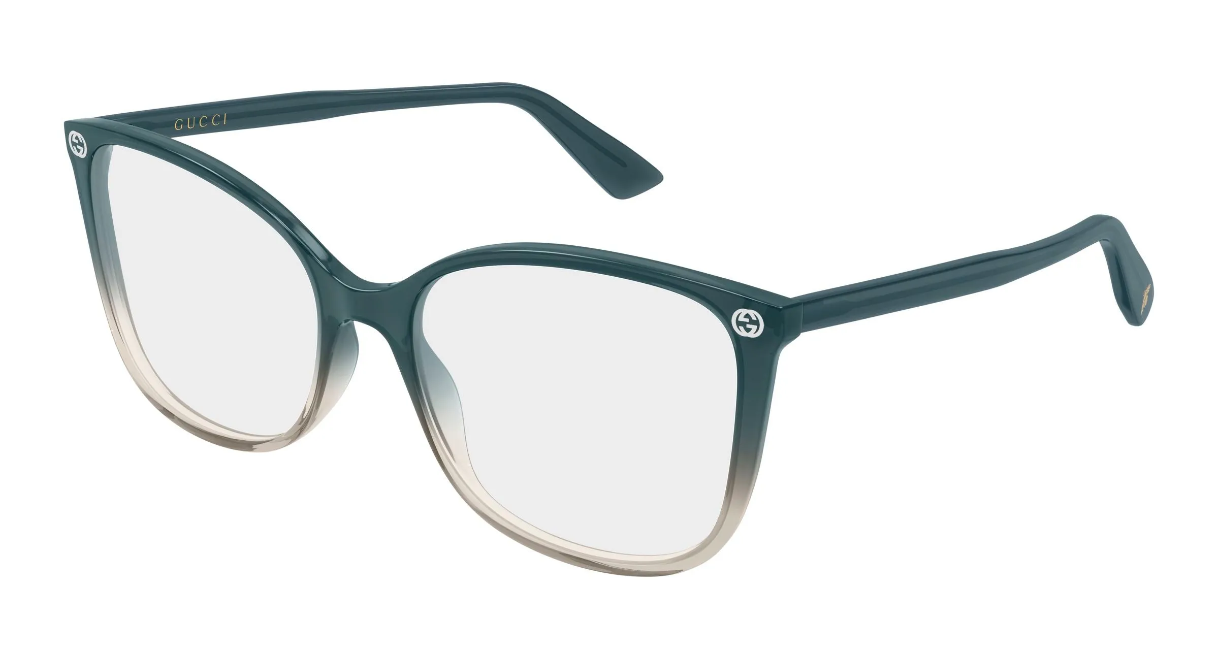 Gucci GG0026O 030 Montature da vista Acetato Grigio Trasparente Cat Eye - immagine 1