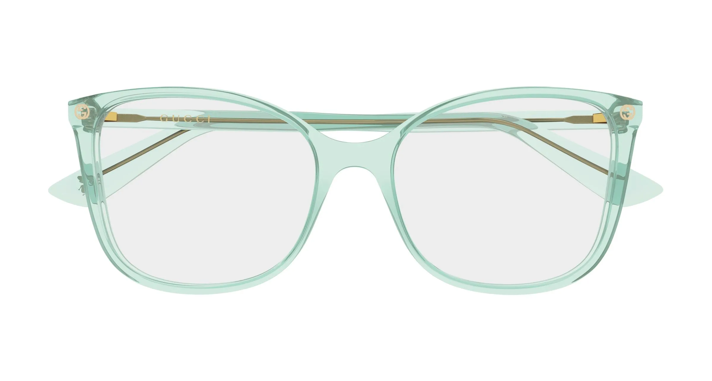 Gucci GG0026O 028 Montature da vista Acetato Verde Trasparente Cat Eye - immagine 2