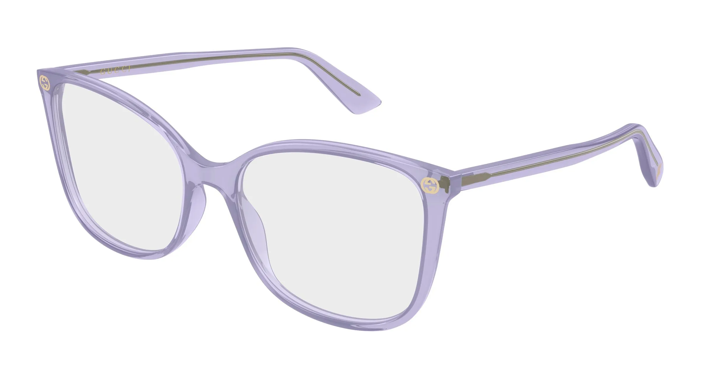 Gucci GG0026O 027 Montature da vista Acetato Viola Trasparente Cat Eye - immagine 1